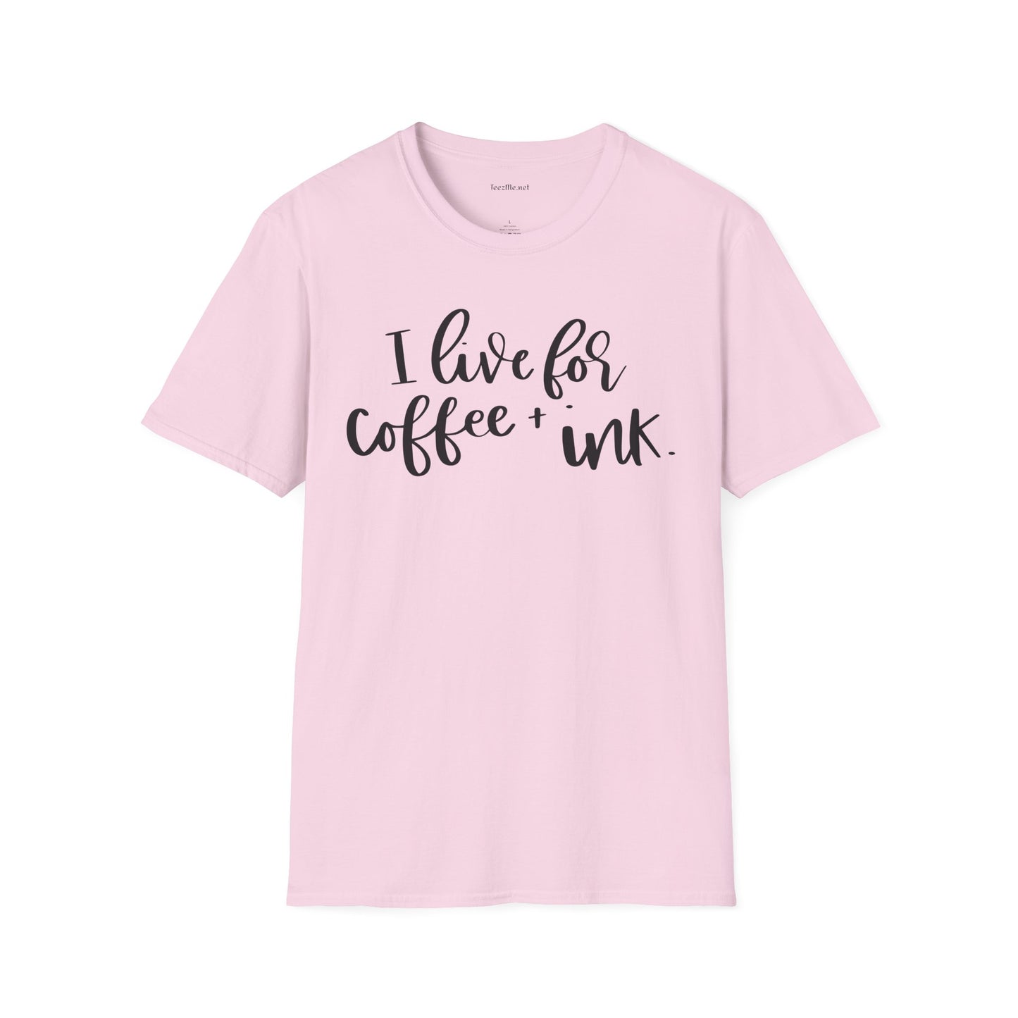 I Live for Coffee & Ink Unisex Soft Style T-Shirt 100% Cotton Graphic