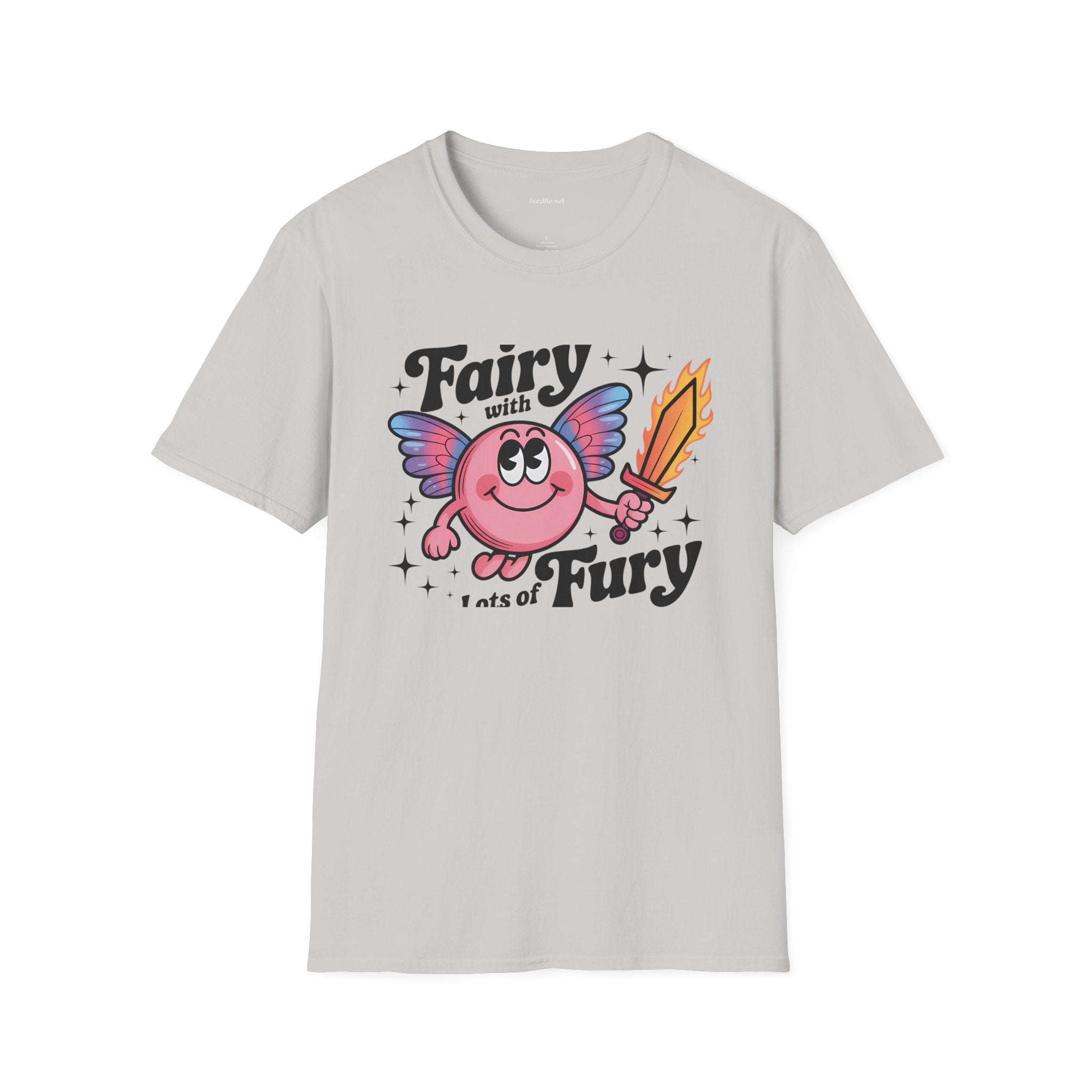 Fairy with Lots of Fury Unisex Softstyle T-Shirt 100% Cotton Graphic