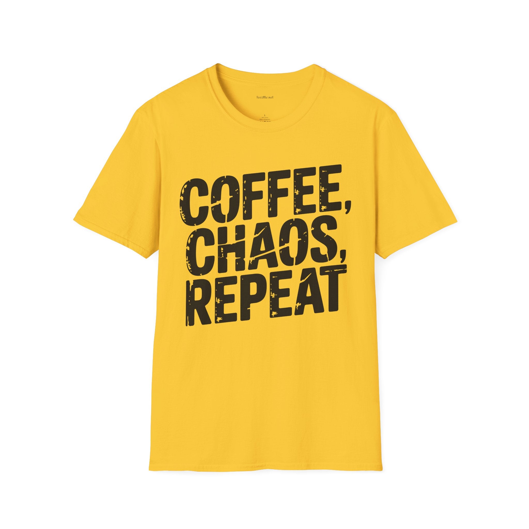 Coffee, Chaos, Repeat T-Shirt — Funny Morning Routine Graphic Tee
