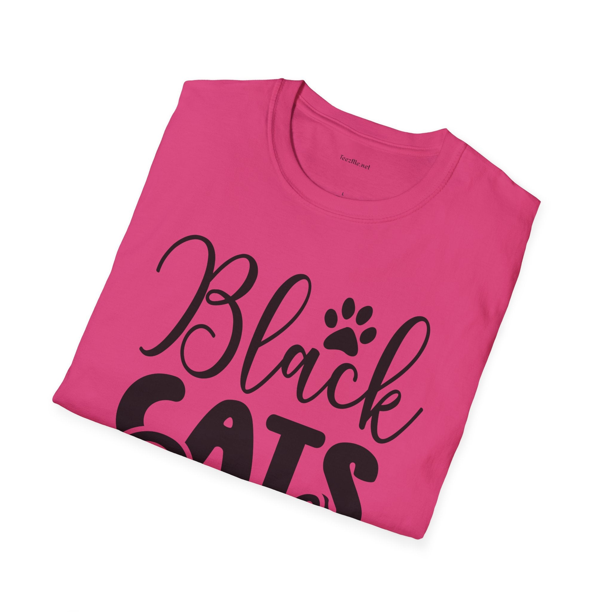Black Cats Only - Unisex Softstyle T-Shirt 100% Cotton Graphic