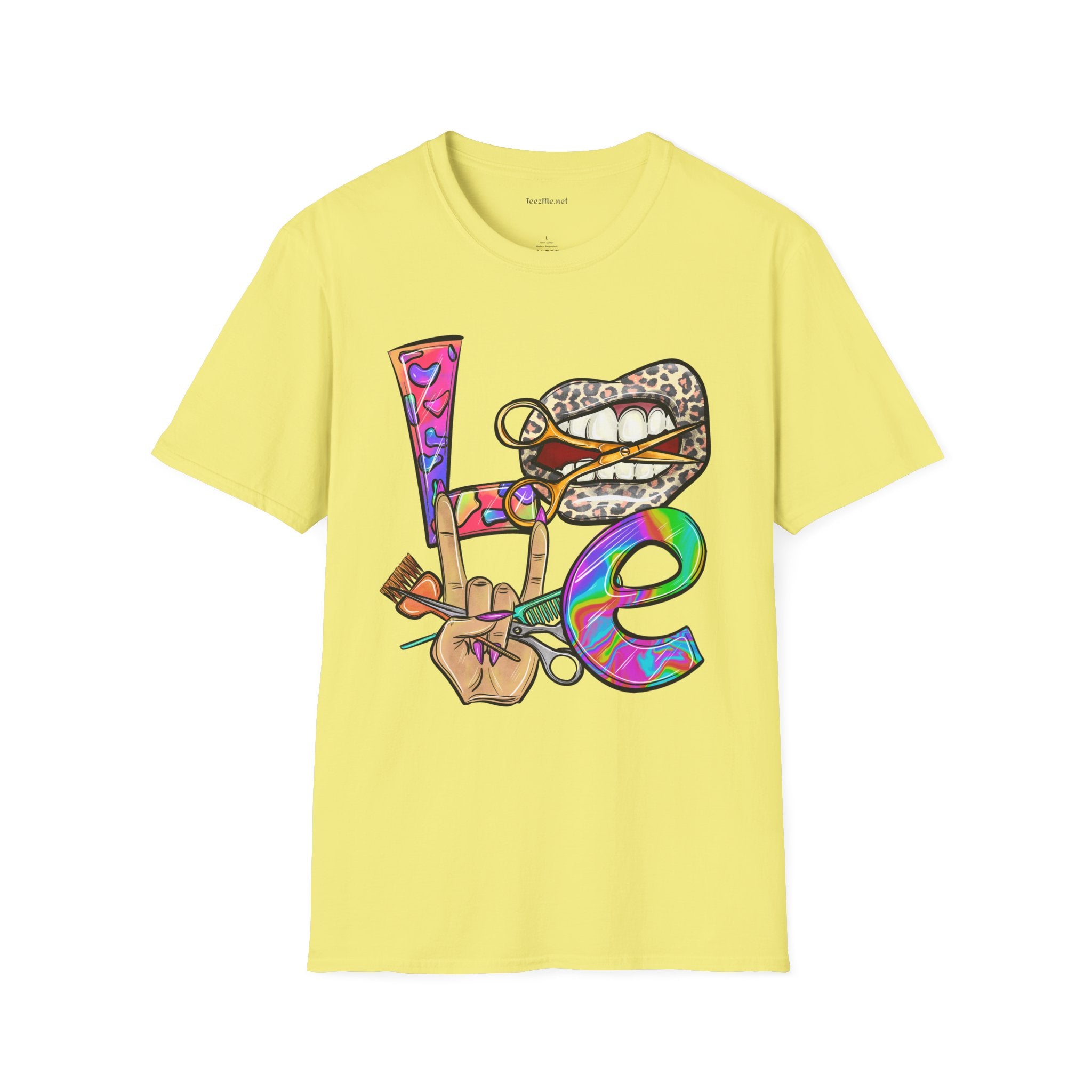 Hairstylist Love Unisex Softstyle T-Shirt 100% Cotton Graphic