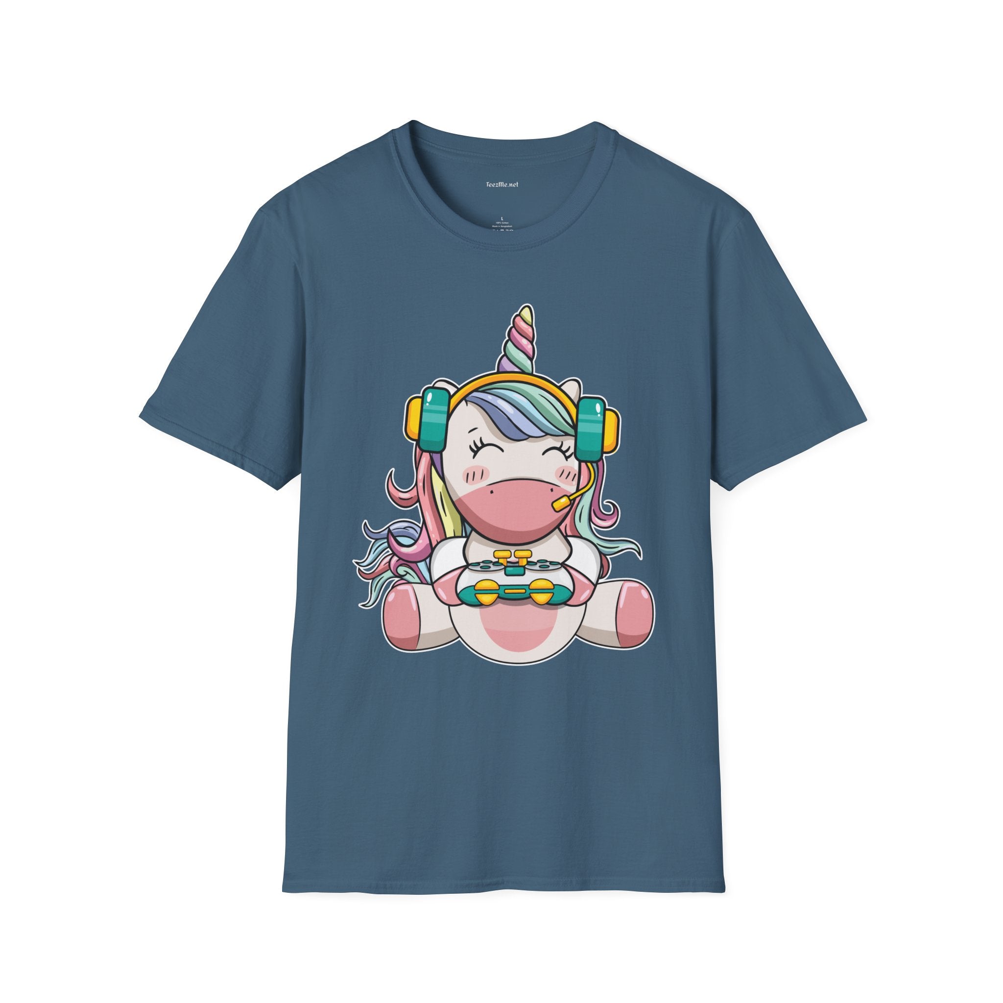 Unicorn Gamer Unisex Softstyle T-Shirt 100% Cotton Graphic