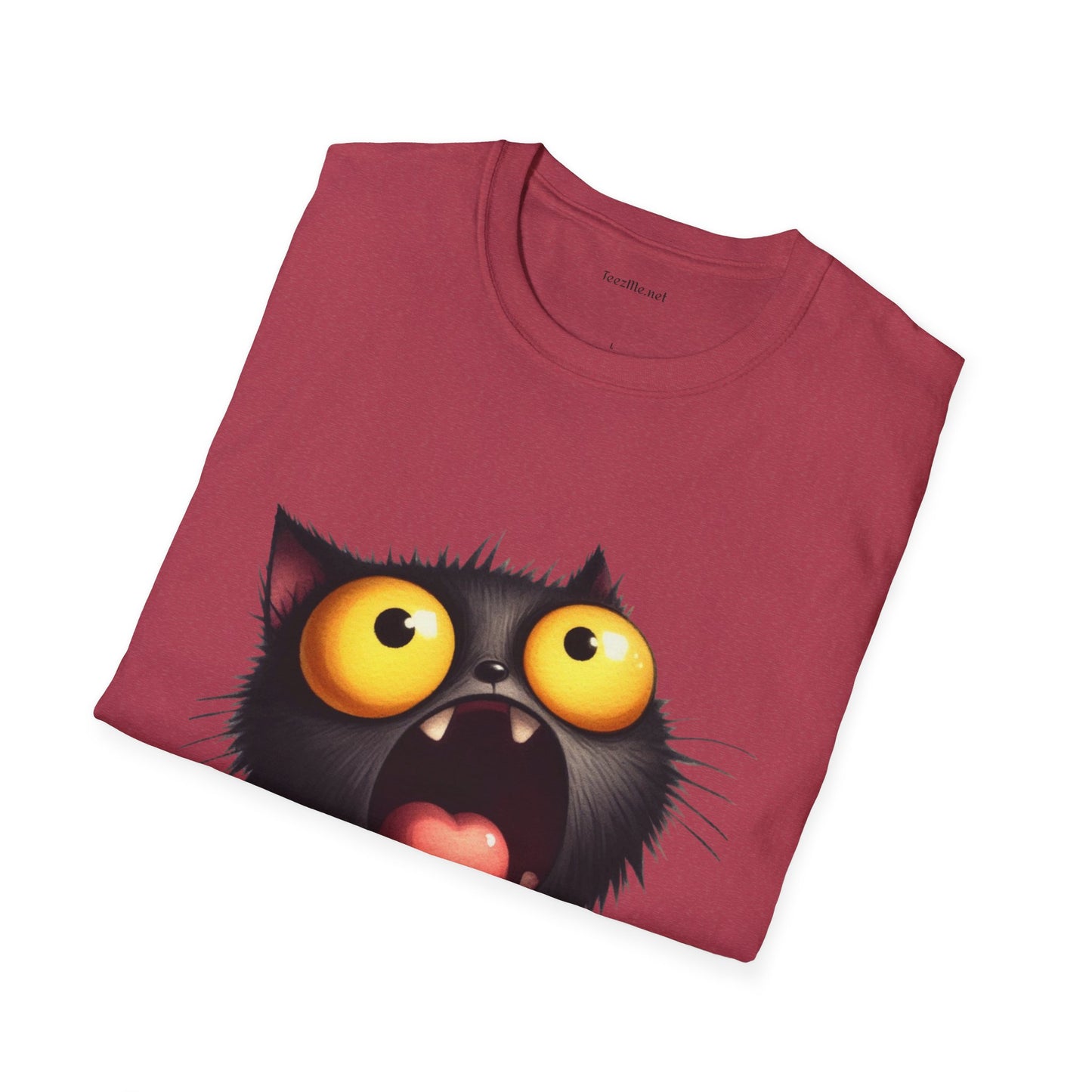 Crazy Cat 3 Unisex SoftStyle T-Shirt 100% Cotton Graphic