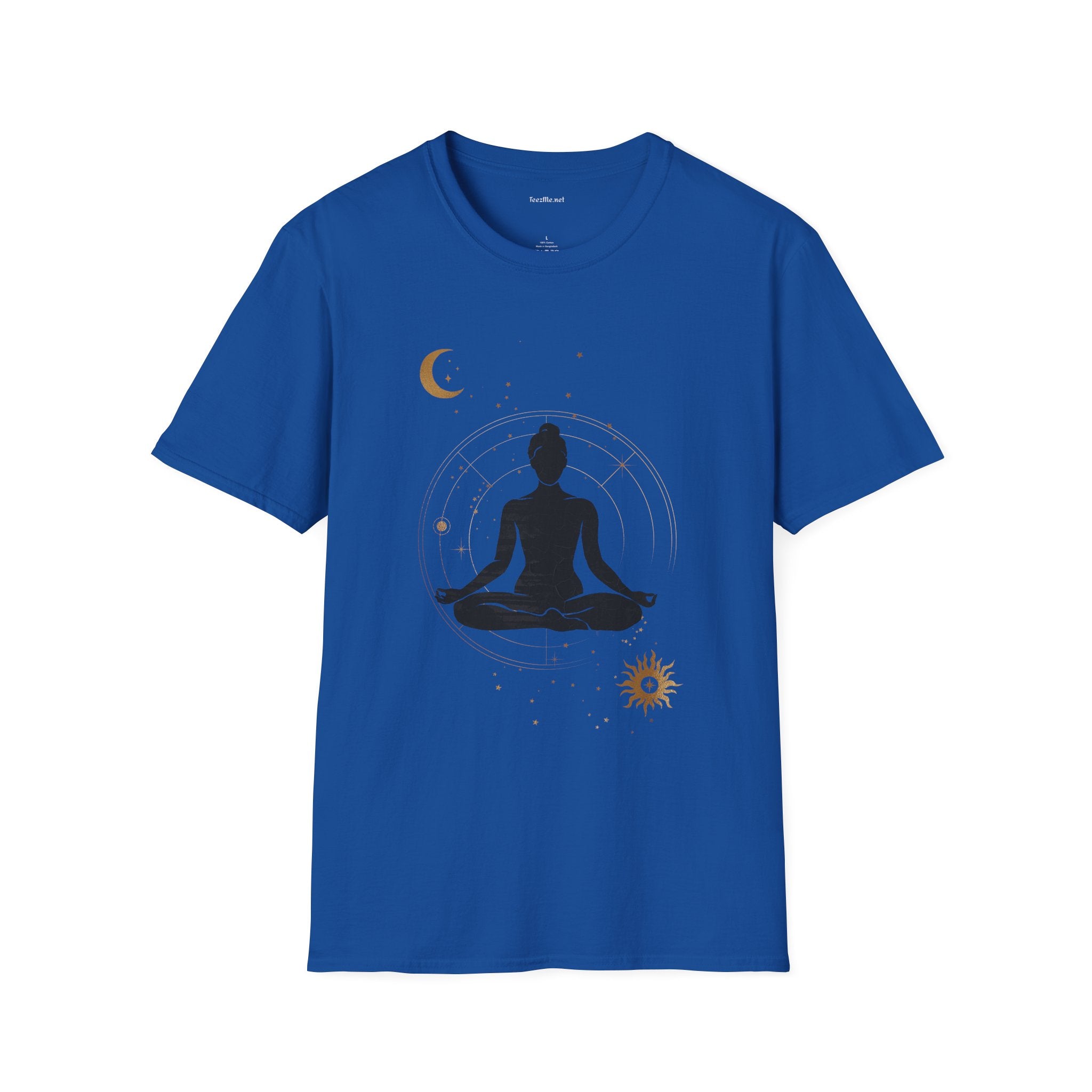 Yoga Under Moon - Unisex Softstyle T-Shirt 100% Cotton Graphic