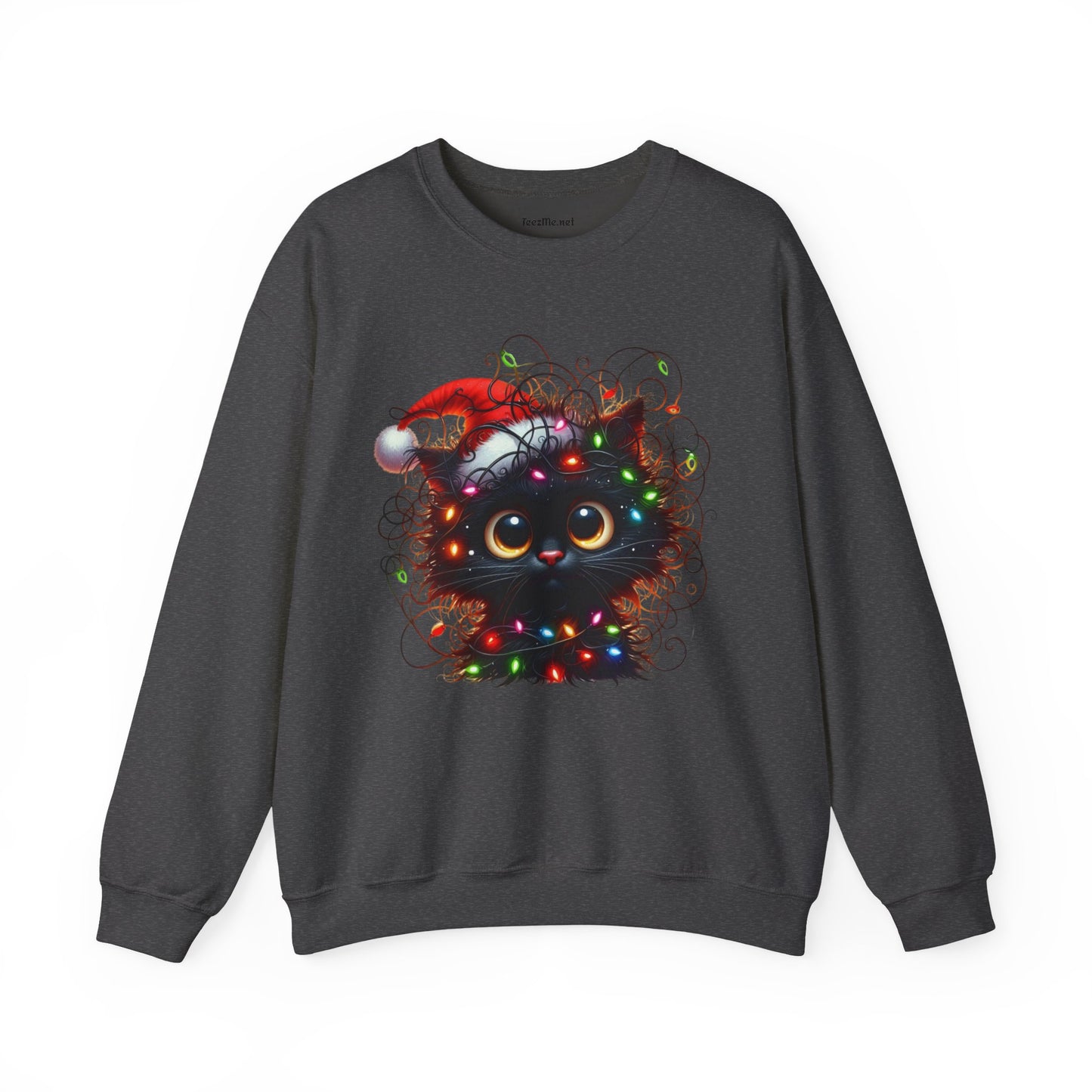 Funny Christmas Black Cat 01 Unisex Heavy Blend™ Crewneck Sweatshirt