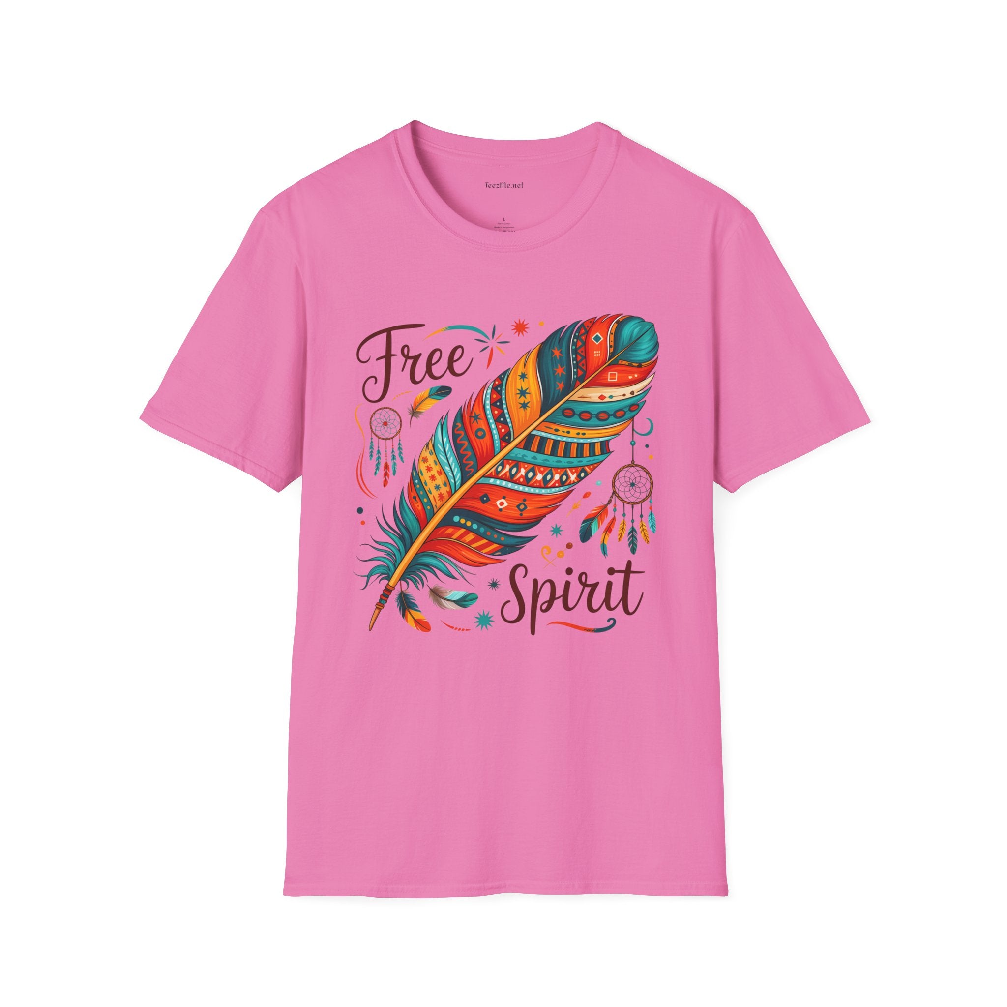 Free Spirit Boho Unisex Softstyle T-Shirt 100% Cotton Graphic