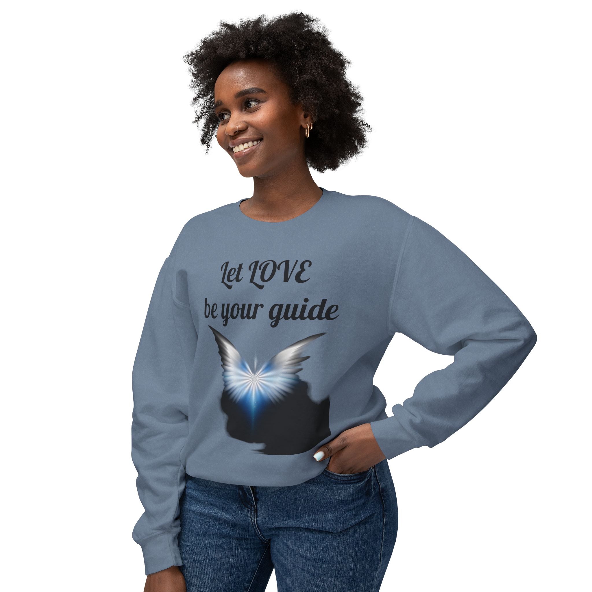 Let Love be your guide - Unisex Lightweight Crewneck Sweatshirt