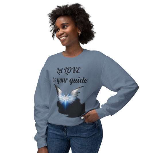 Let Love be your guide - Unisex Lightweight Crewneck Sweatshirt