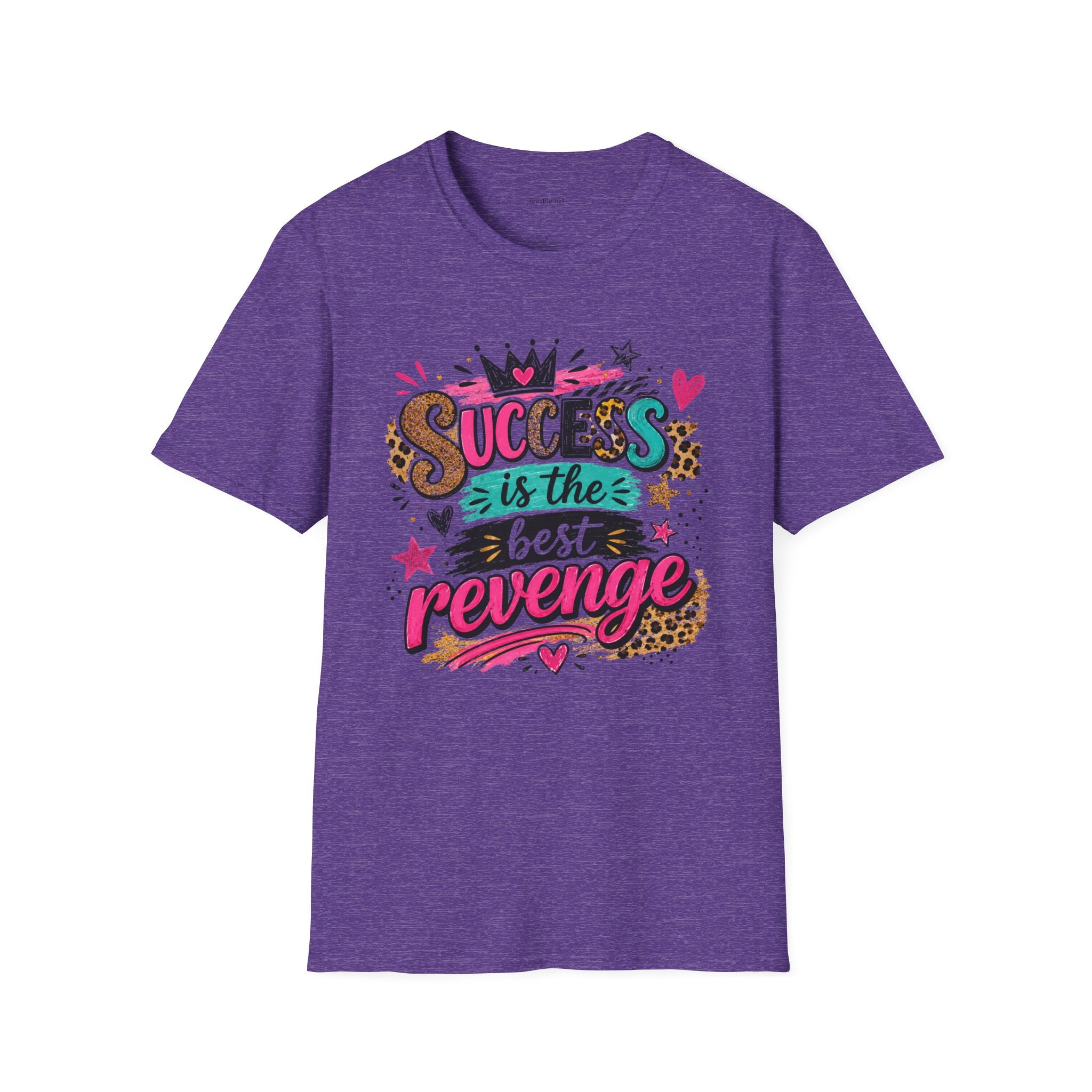 Success Is The Best Revenge T-Shirt — Leopard Print Graphic Tee, Motivational Gift