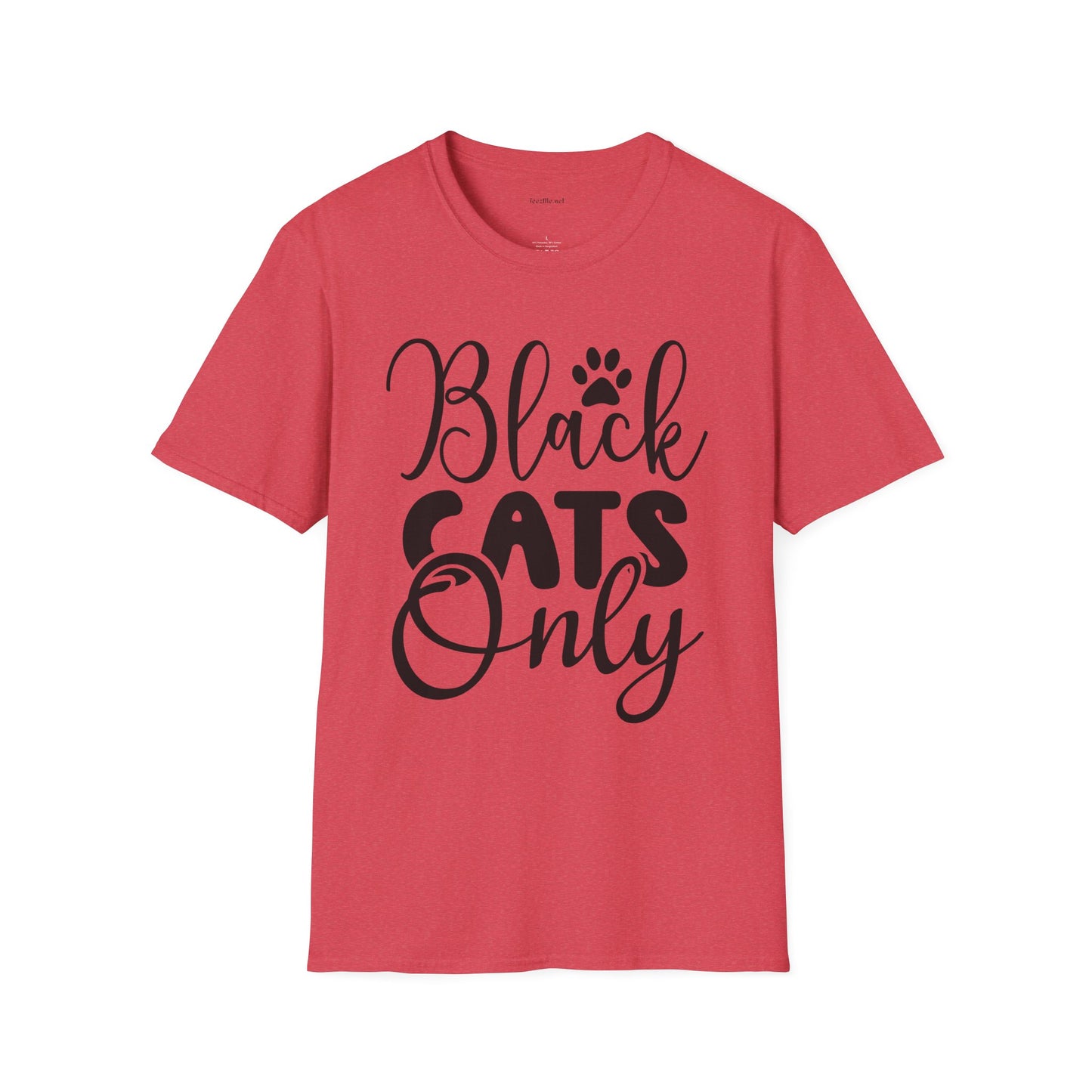 Black Cats Only - Unisex Softstyle T-Shirt 100% Cotton Graphic