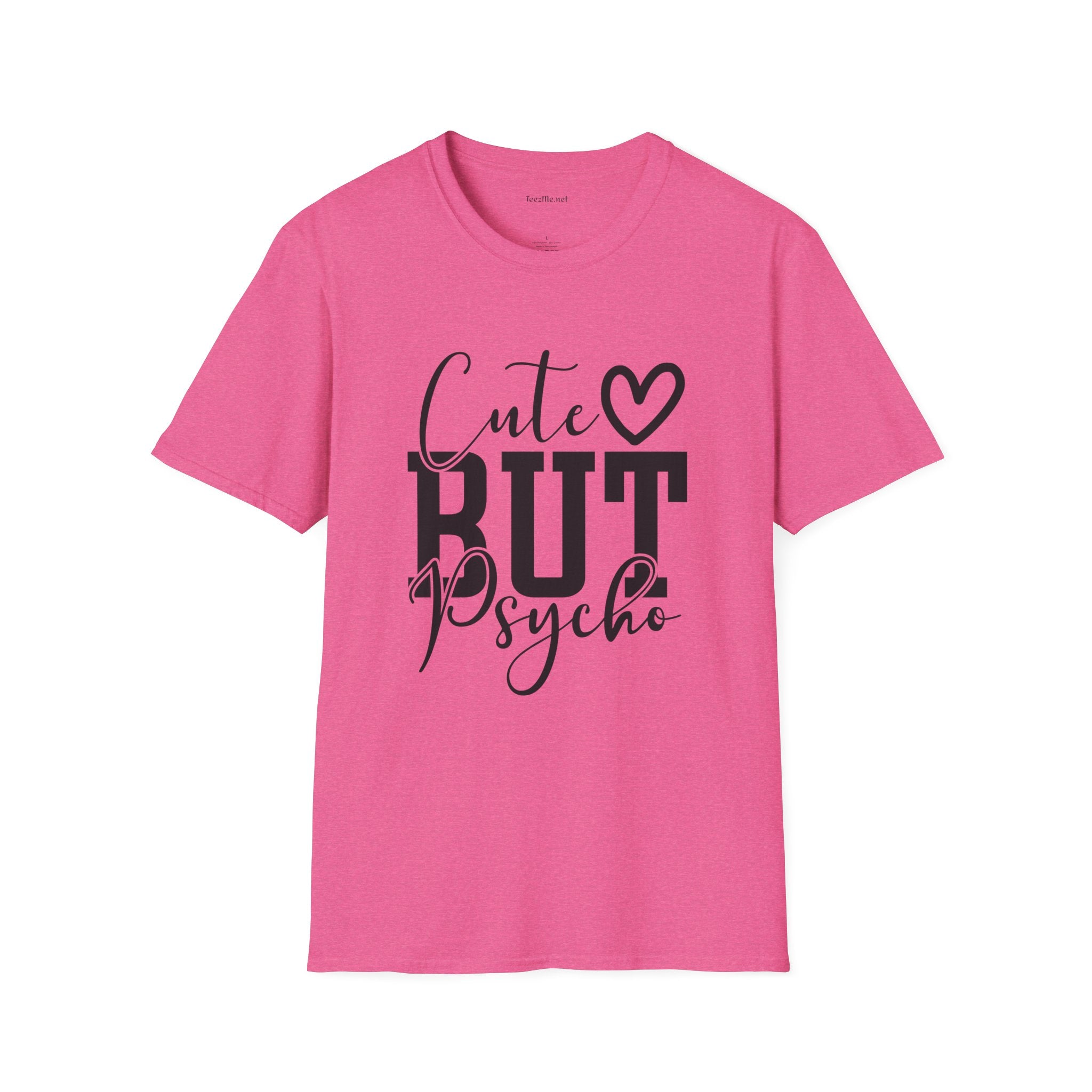 Cute but Psycho 01 Unisex Softstyle T-Shirt 100% Cotton Graphic