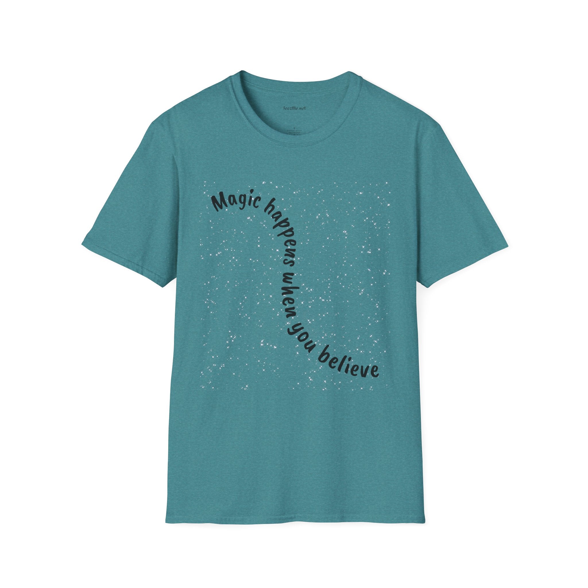 Magic happens when you believe - Unisex Softstyle T-Shirt 100% Cotton Graphic