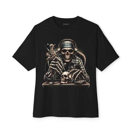 Skull Tattoo Artist Unisex Oversized Boxy Tee