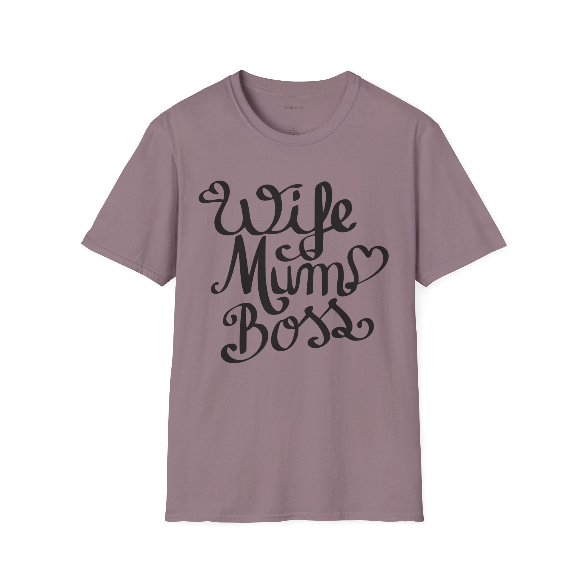 Wife Mum Boss - Unisex Softstyle T-Shirt 100% Cotton Graphic