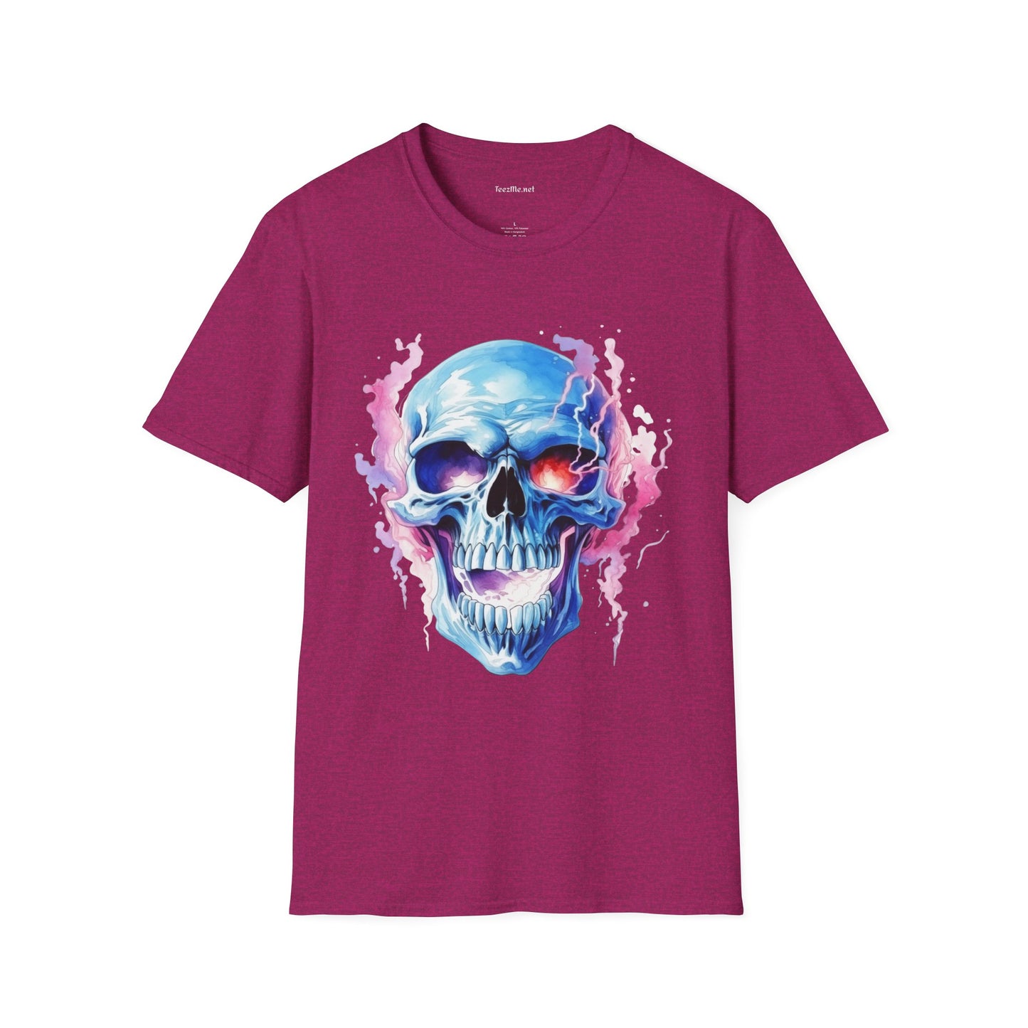 Blue Skull 7 Unisex Softstyle T-Shirt 100% Cotton Graphic