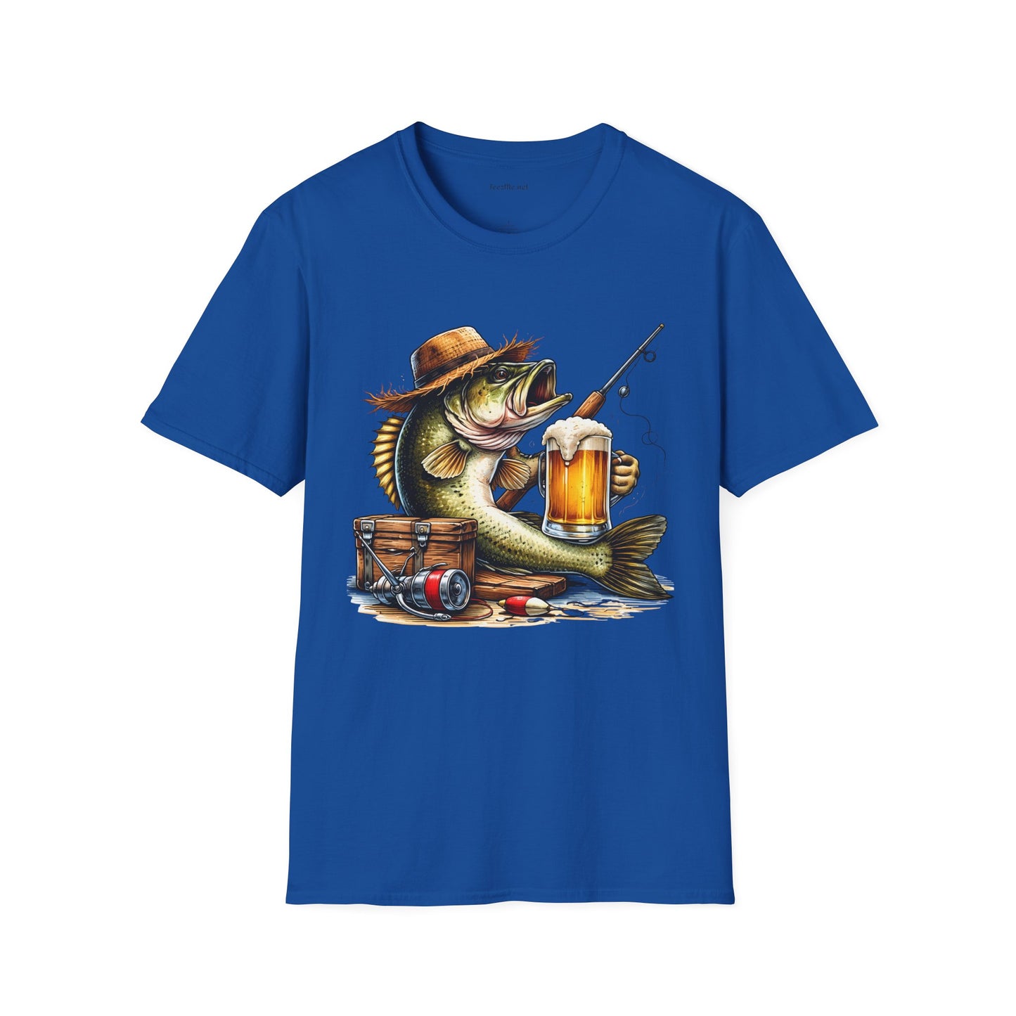 Bass Drinking Beer Unisex Soft Style T-Shirt 100% Cotton Graphic