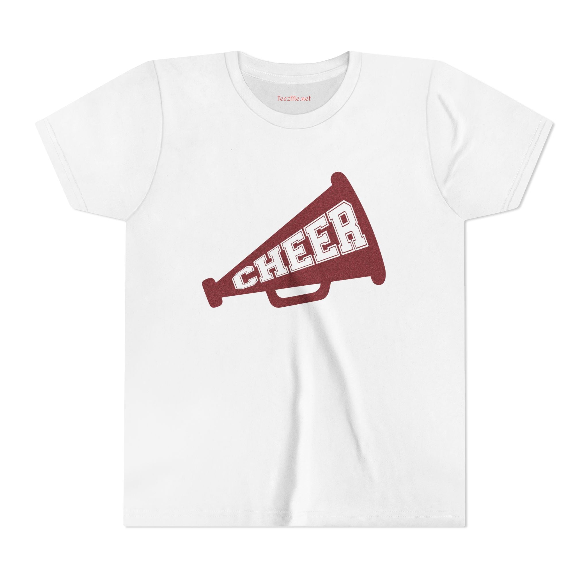 Youth Cheer Megaphone Tee — Kids Cheerleading Shirt