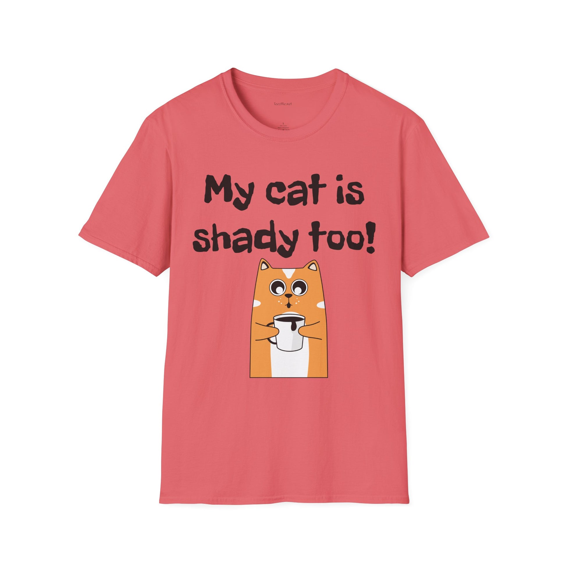 My cat is shady too! - Unisex Softstyle T-Shirt 100% Cotton Graphic