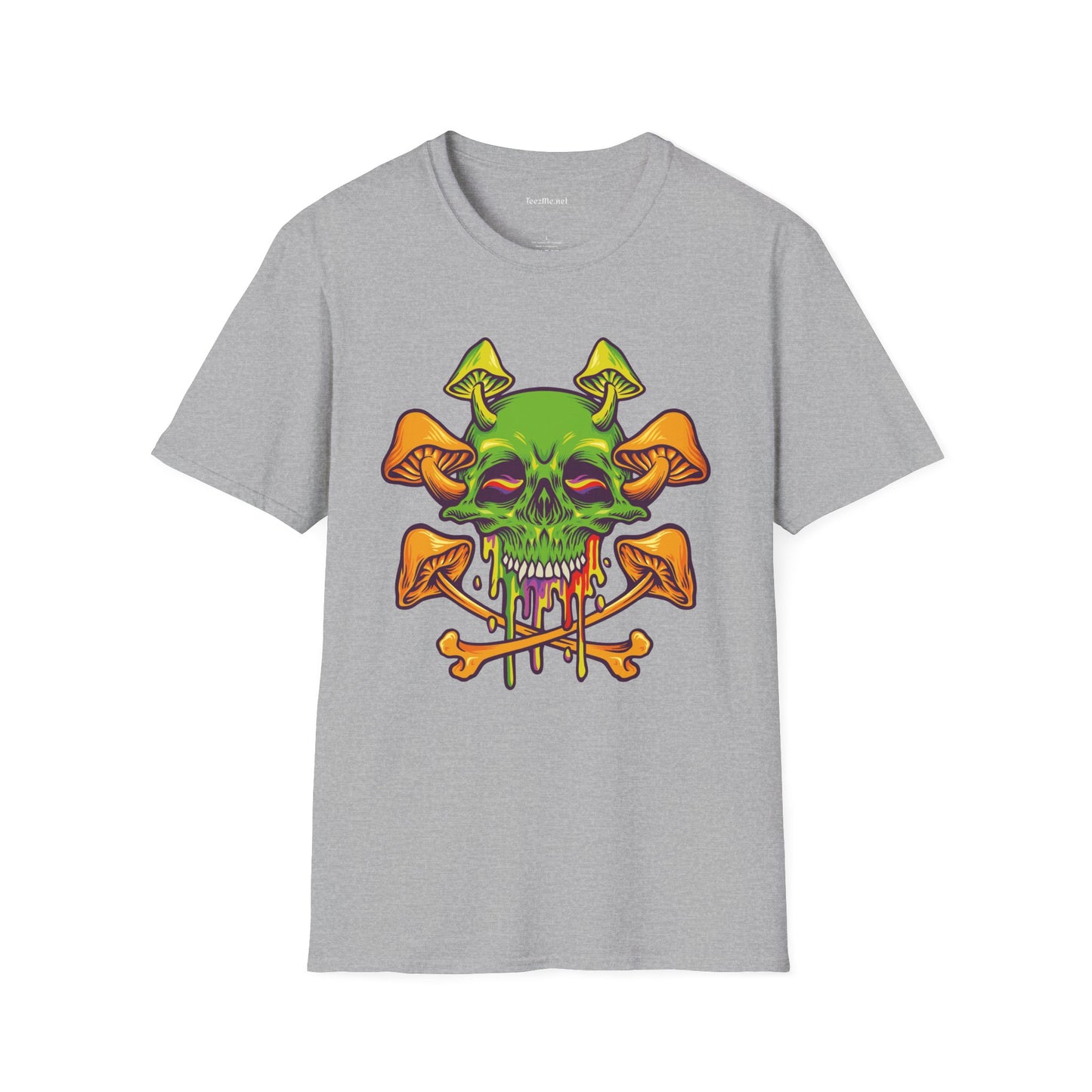 Sugar Skull Magic Mushrooms 01 Unisex Softstyle T-Shirt 100% Cotton Graphic