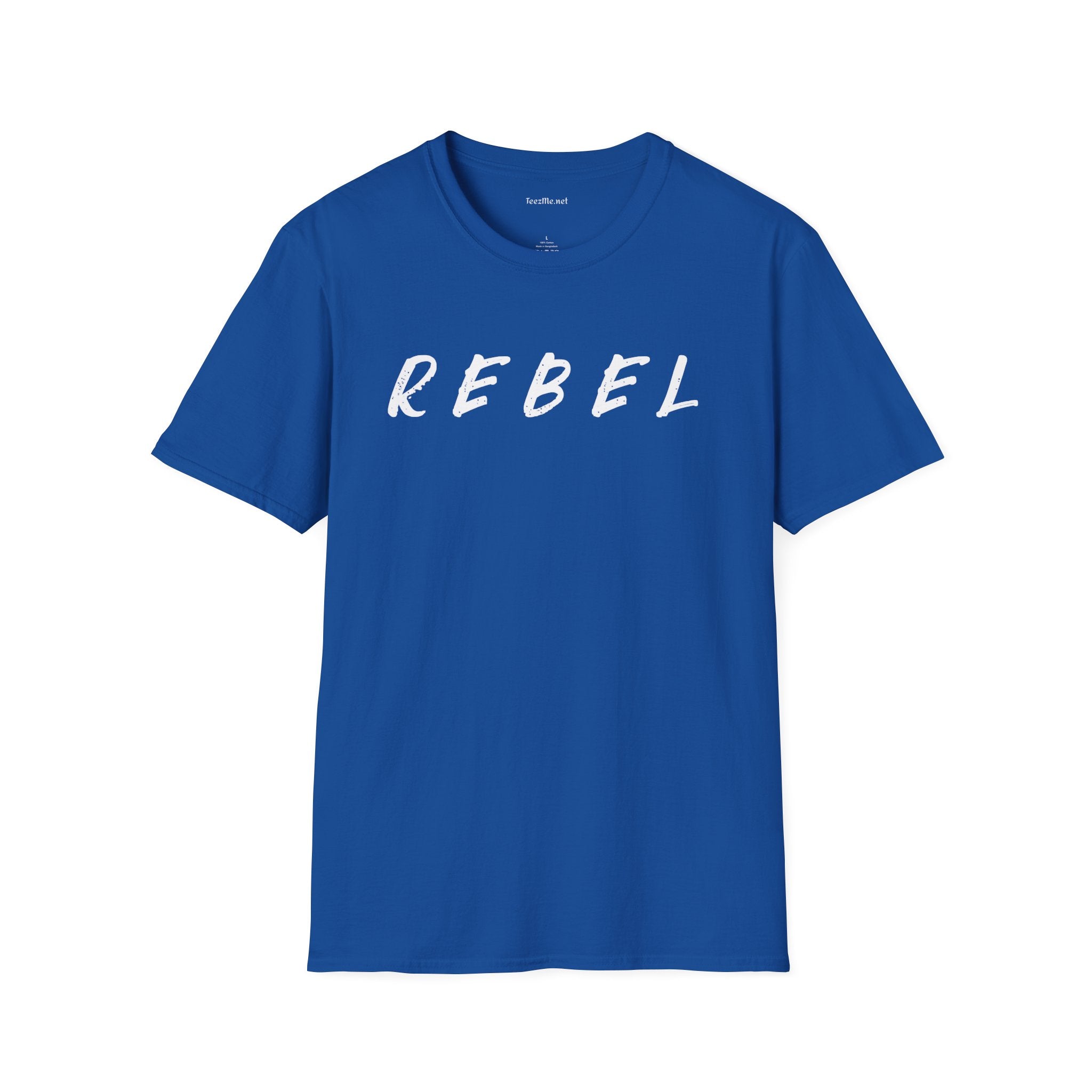 REBEL (white text) Unisex Softstyle T-Shirt 100% Cotton Graphic