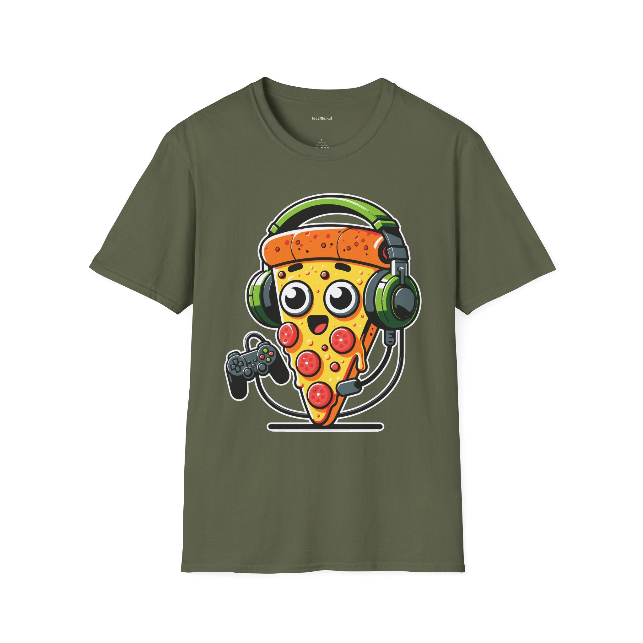 Pizza Gamer Unisex Softstyle T-Shirt 100% Cotton Graphic