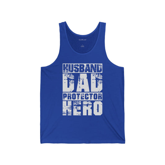 Husband Dad Protector Hero Unisex Jersey Tank