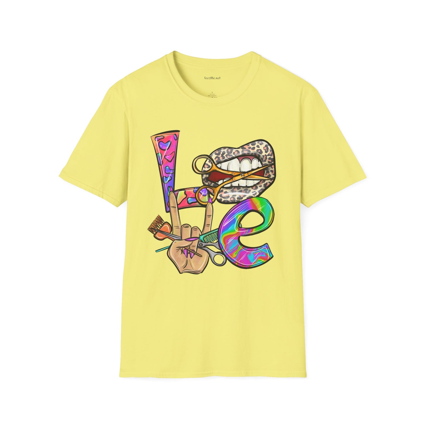 Hairstylist Love Unisex Softstyle T-Shirt 100% Cotton Graphic