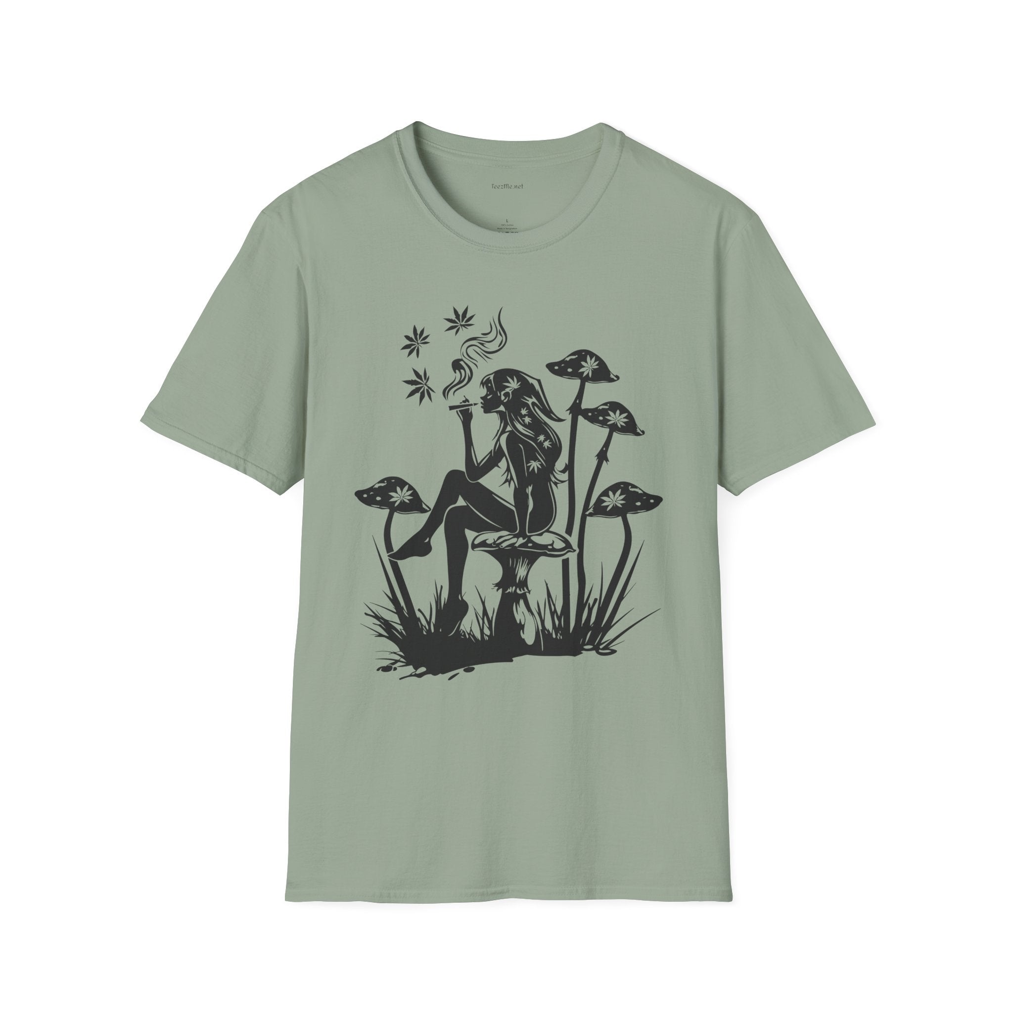 Fairy Smoking Weed Unisex Softstyle T-Shirt 100% Cotton Graphic
