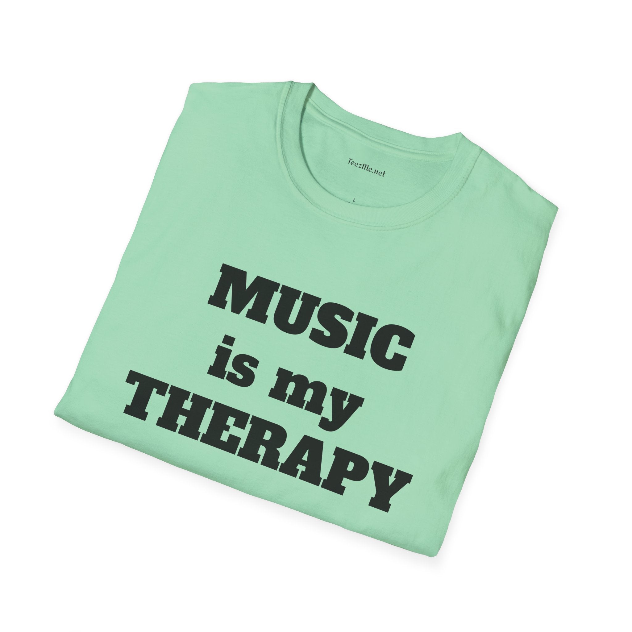 Music is my Therapy Unisex Softstyle T-Shirt 100% Cotton Graphic