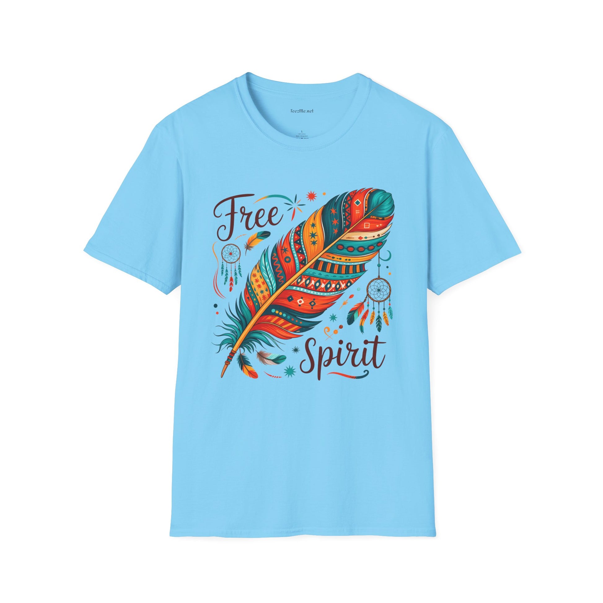 Free Spirit Boho Unisex Softstyle T-Shirt 100% Cotton Graphic