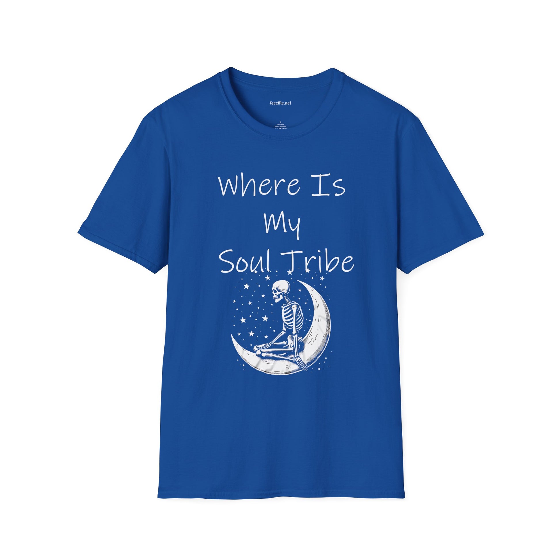 Where Is My Soul Tribe with Skeleton Unisex Soft Style T-Shirt 100% Cotton Graphic