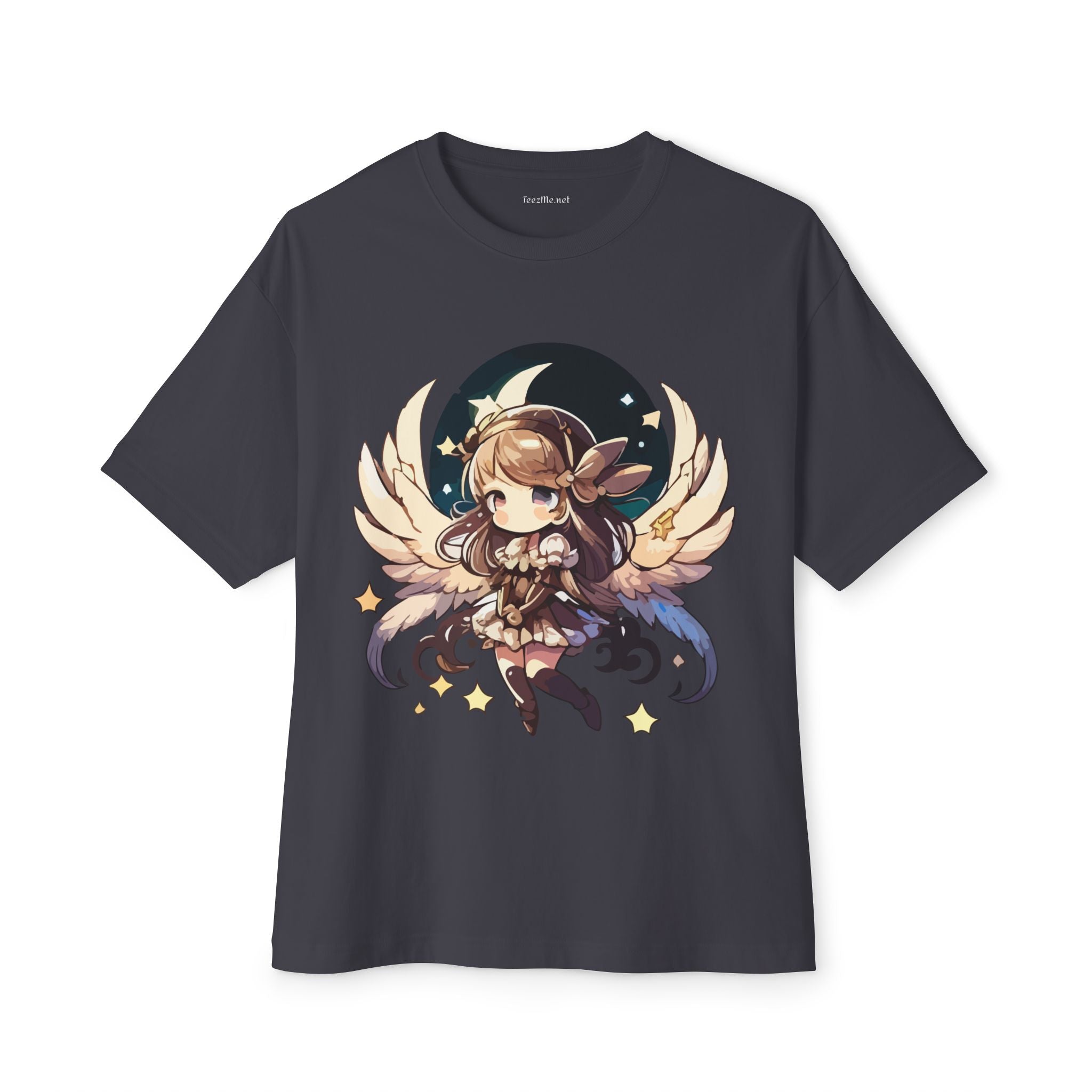 Fairy Sitting on Moon Unisex Oversized Boxy Tee