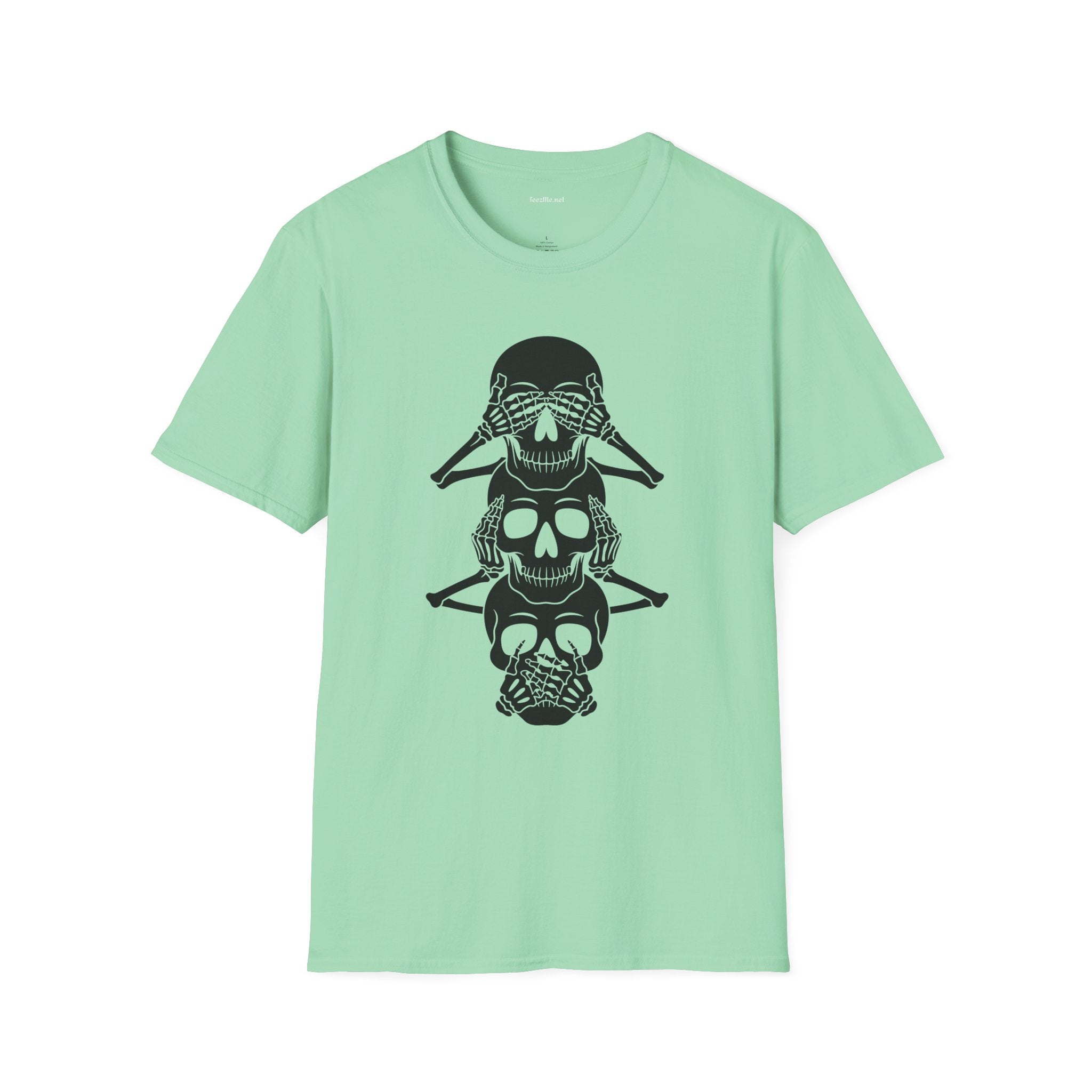 See Hear Speak No Evil Unisex Softstyle T-Shirt 100% Cotton Graphic