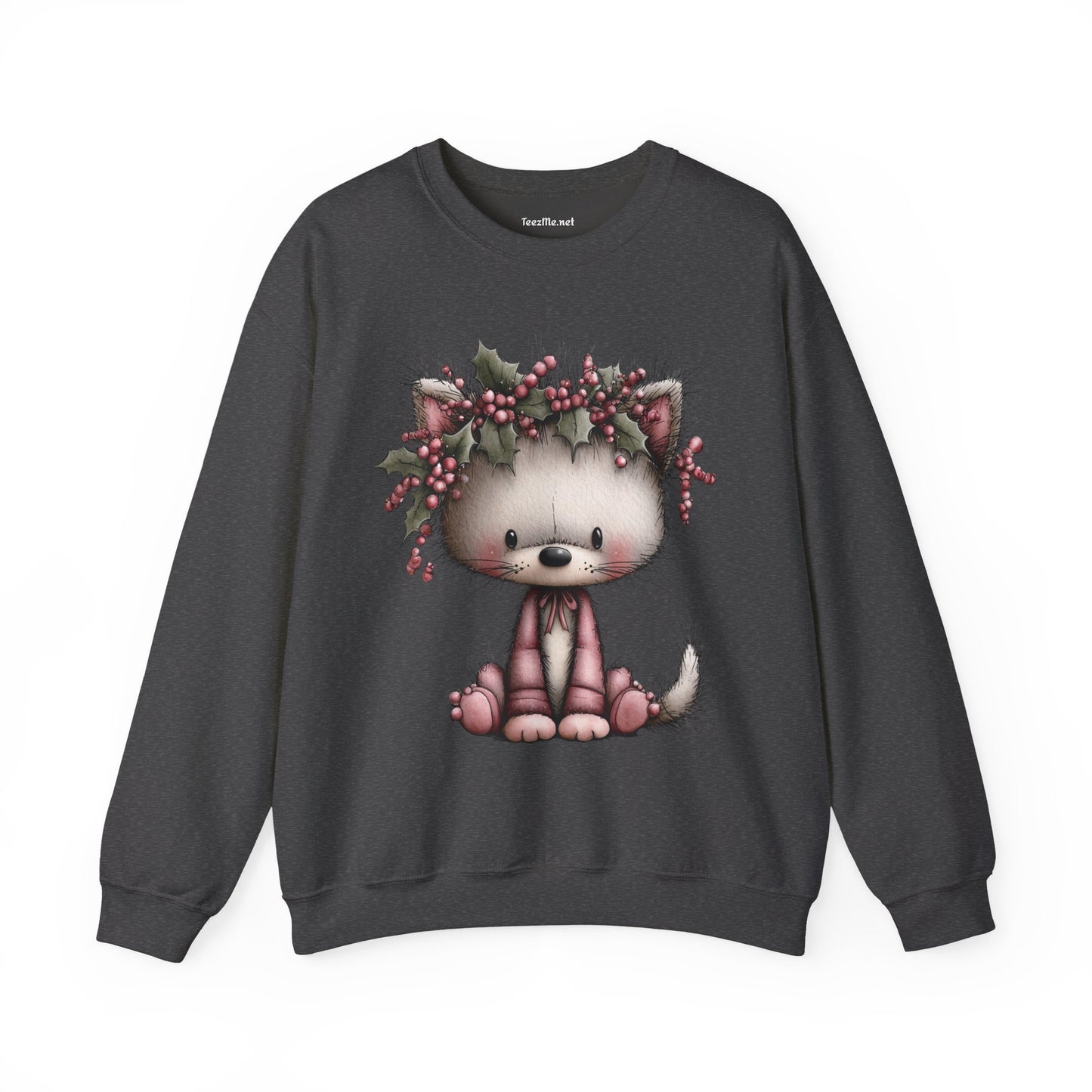 Whimsical Holiday Cat 01 Unisex Heavy Blend™ Crewneck Sweatshirt