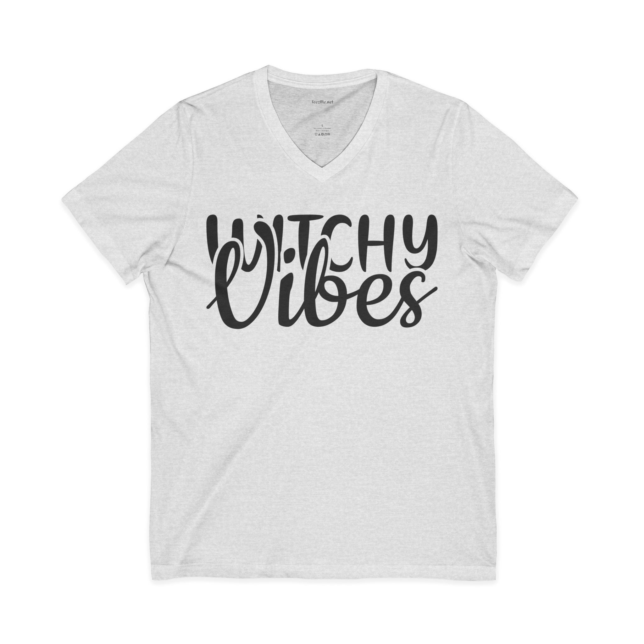Witchy Vibes V-Neck Tee — Halloween Witch Shirt for Spooky Season