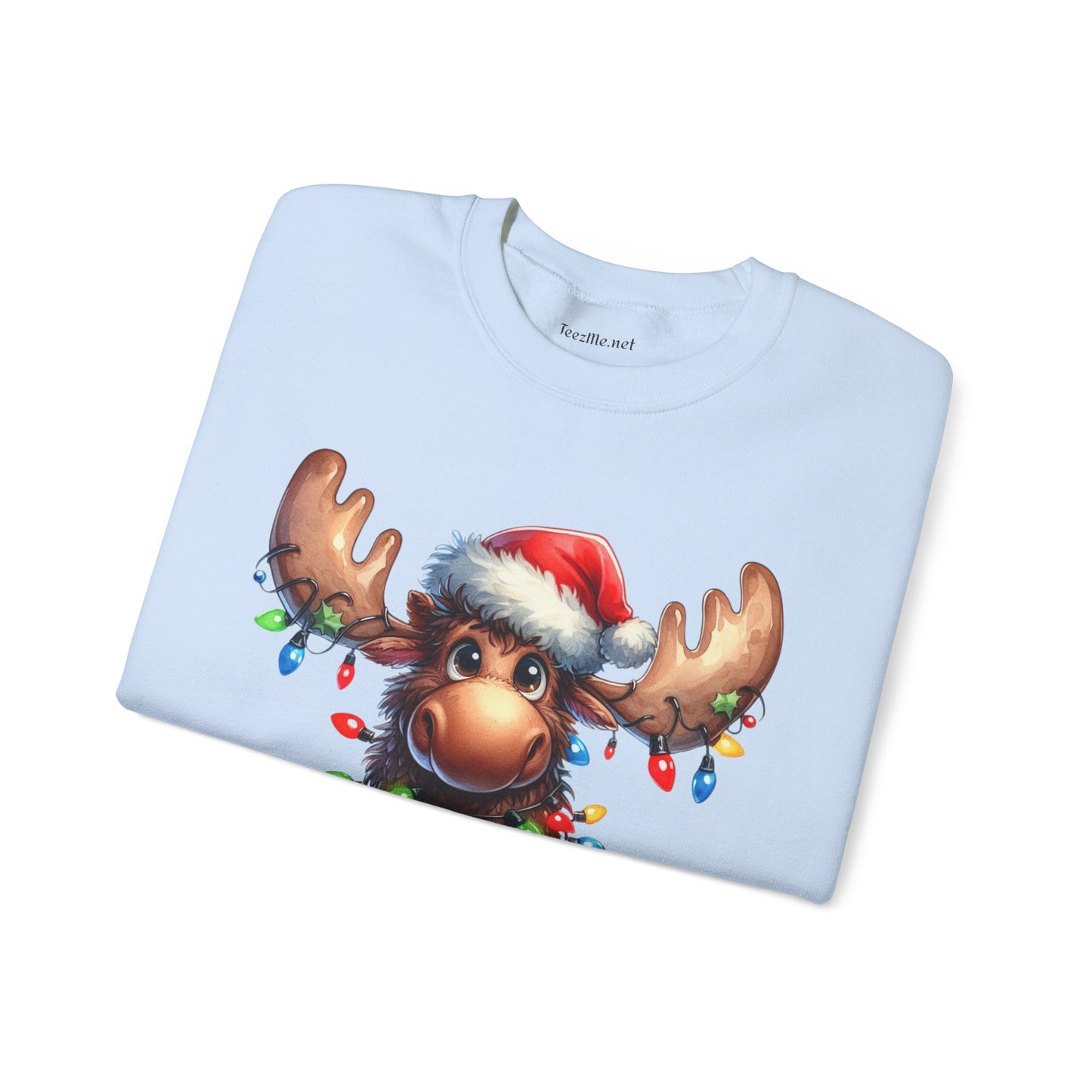 Adorable Christmas Moose Unisex Heavy Blend™ Crewneck Sweatshirt Graphic Seasonal