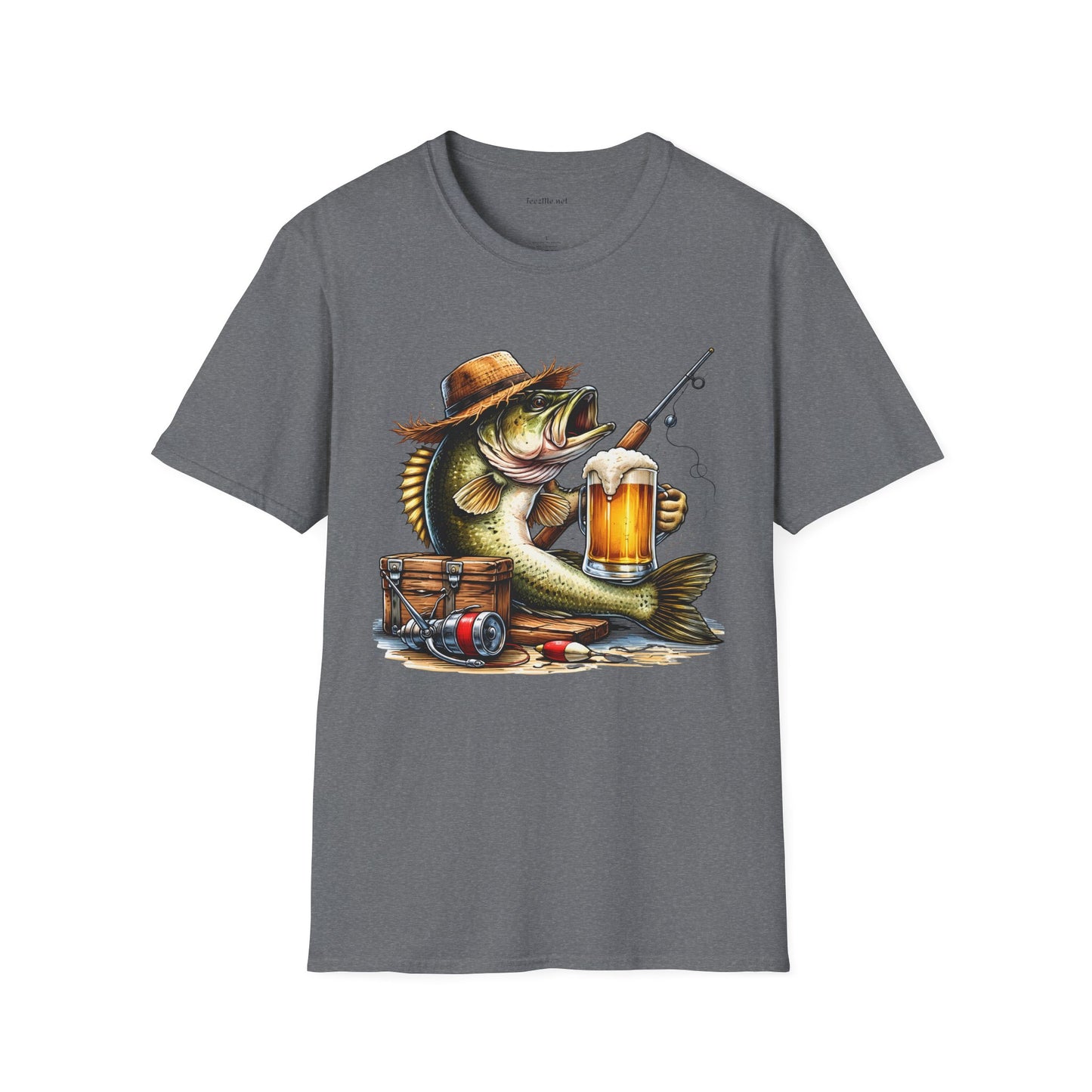 Bass Drinking Beer Unisex Soft Style T-Shirt 100% Cotton Graphic