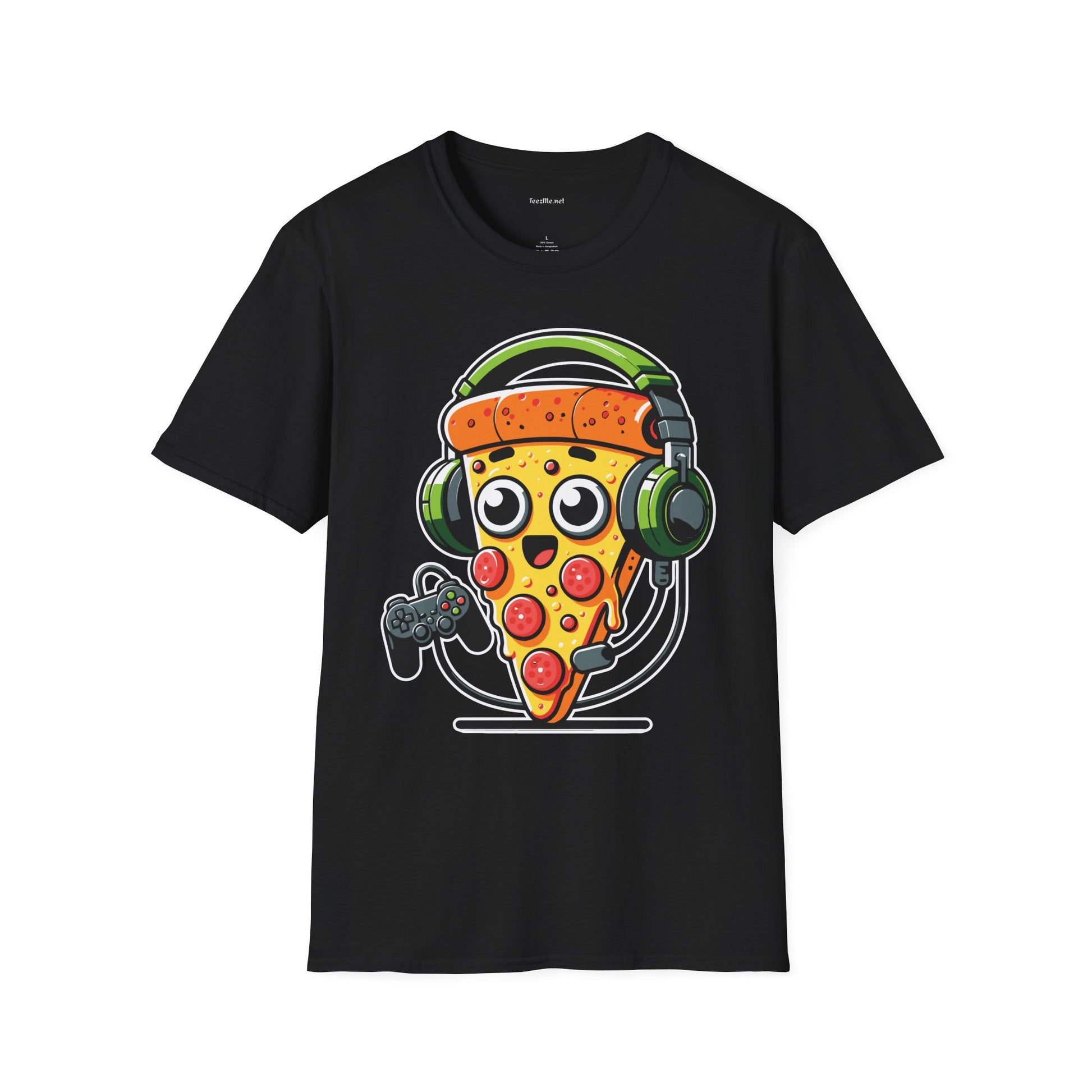 Pizza Gamer Unisex Softstyle T-Shirt 100% Cotton Graphic