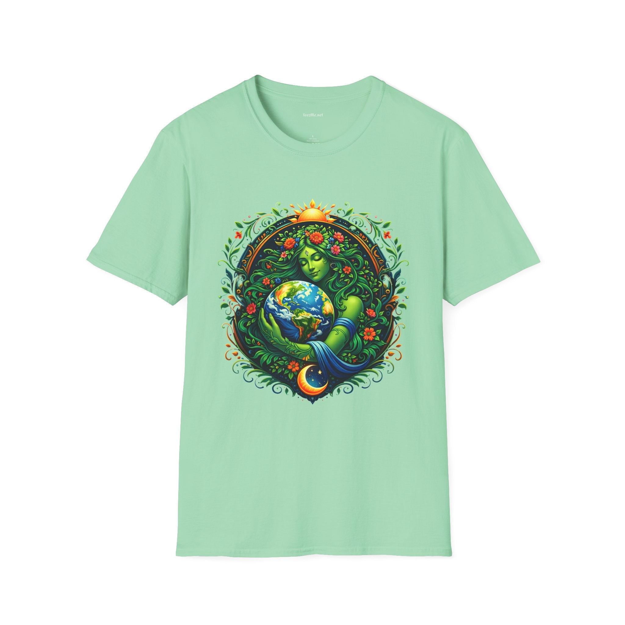 Earth Goddess T-Shirt — Floral Mother Nature Colorful Graphic Tee