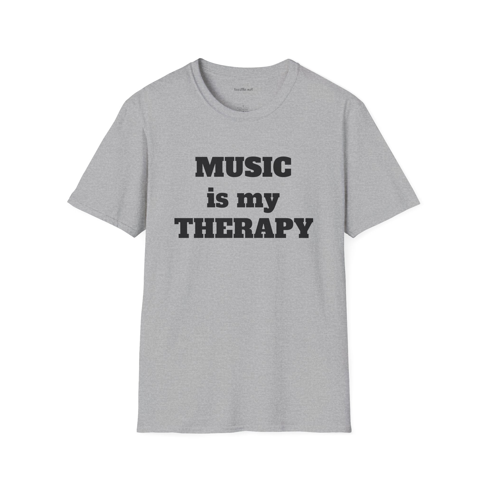 Music is my Therapy Unisex Softstyle T-Shirt 100% Cotton Graphic