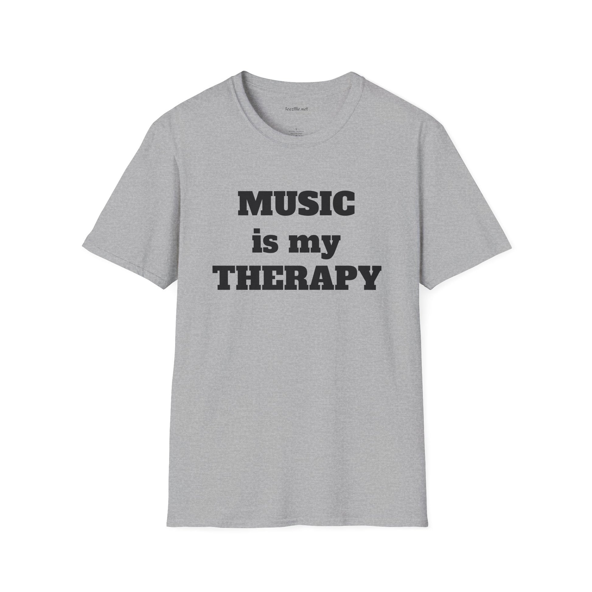 Music is my Therapy Unisex Softstyle T-Shirt 100% Cotton Graphic