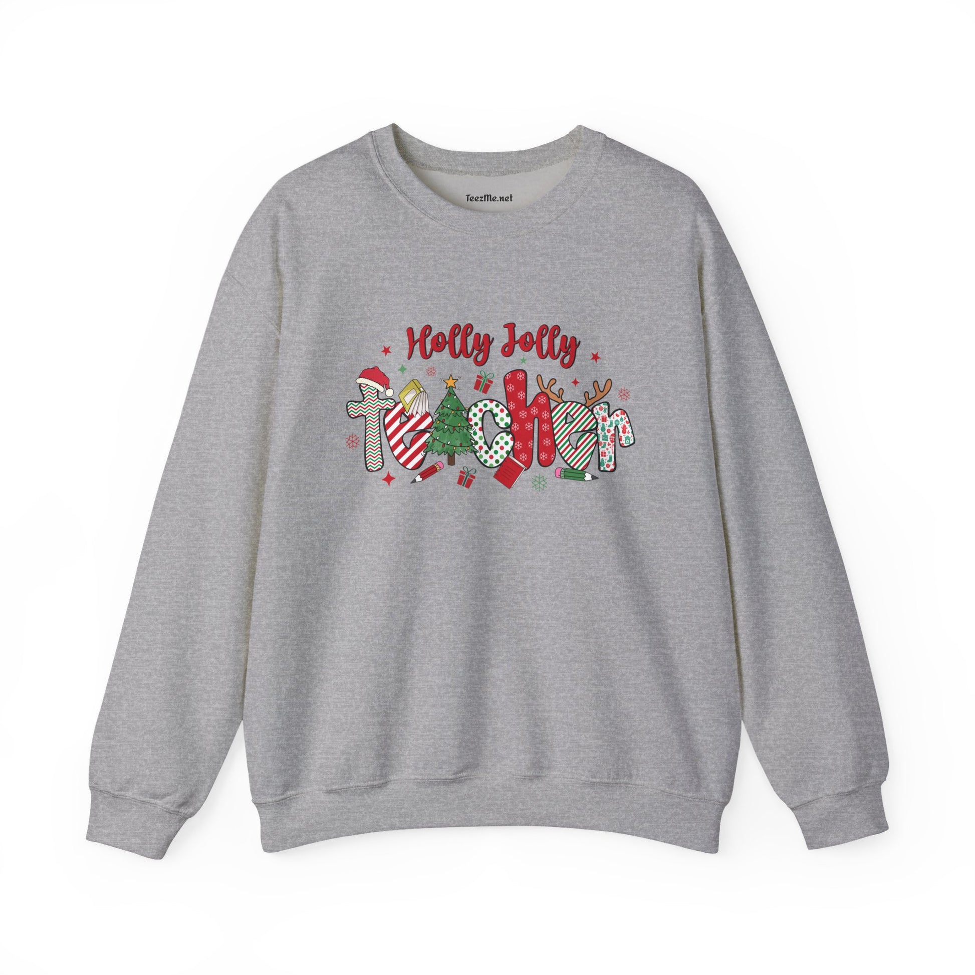 Holly Jolly Teacher Unisex Heavy Blend™ Crewneck Sweatshirt Inspirational Christmas