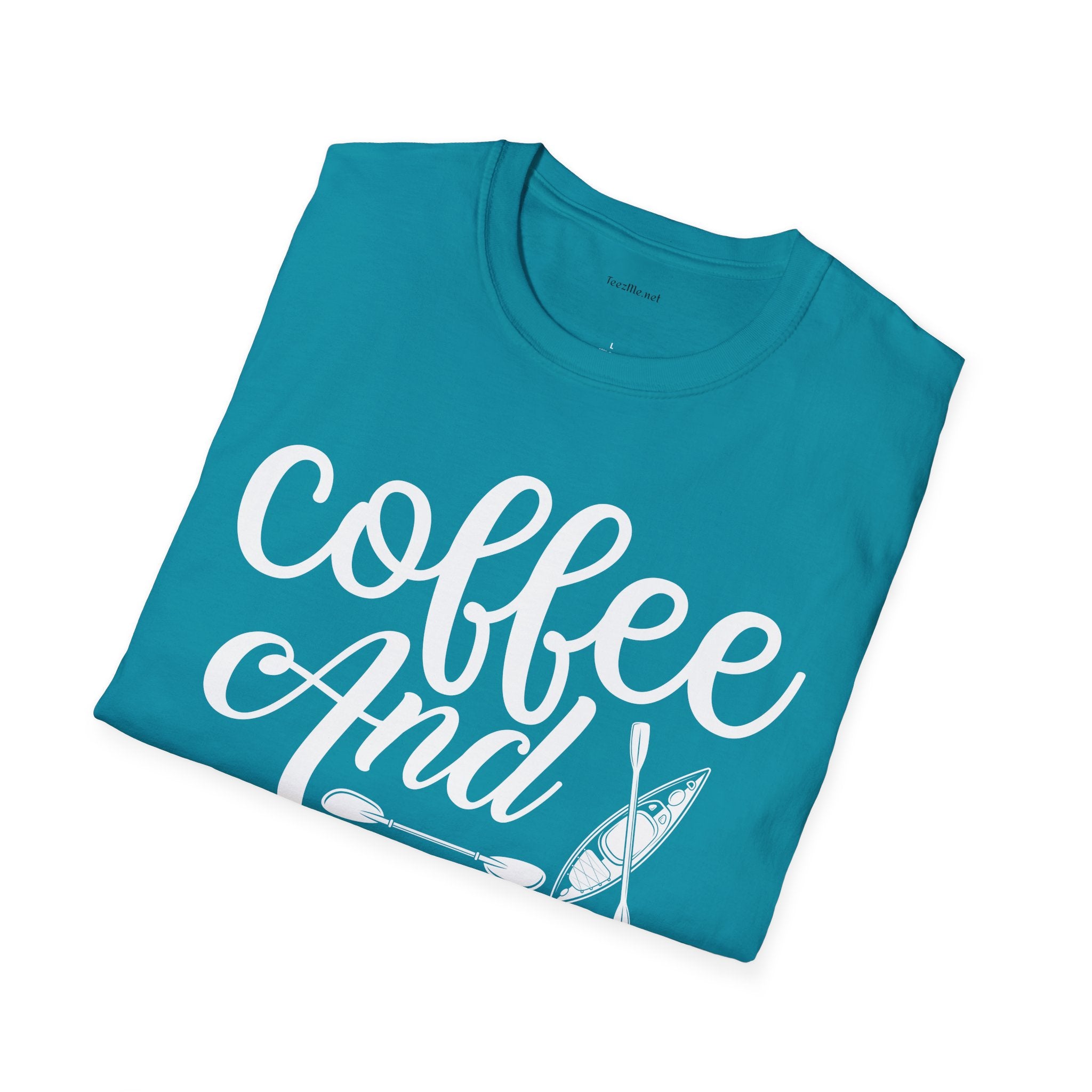 Coffee and Kayaks - Unisex Softstyle T-Shirt 100% Cotton Graphic