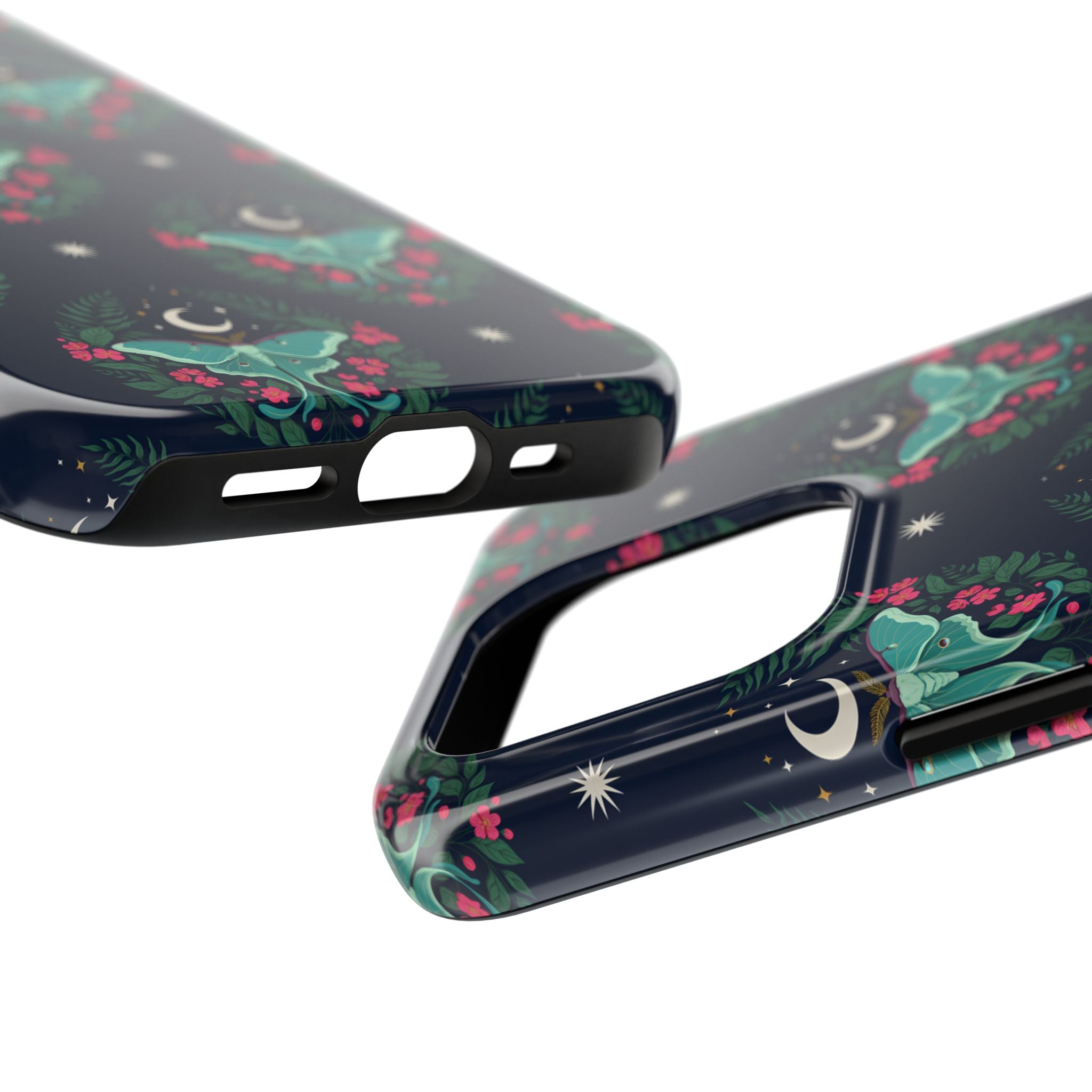 Moon Moth Tough Phone Case — Botanical Nightscape Protective Cover