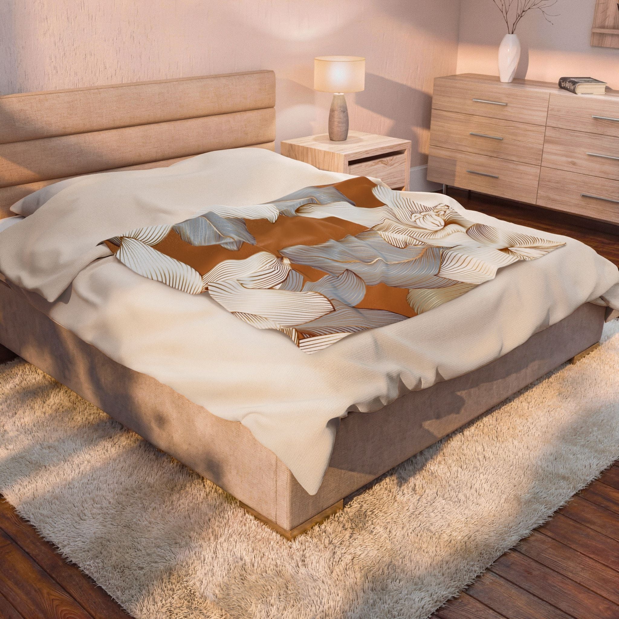 Floral Dreams Velveteen Plush Blanket
