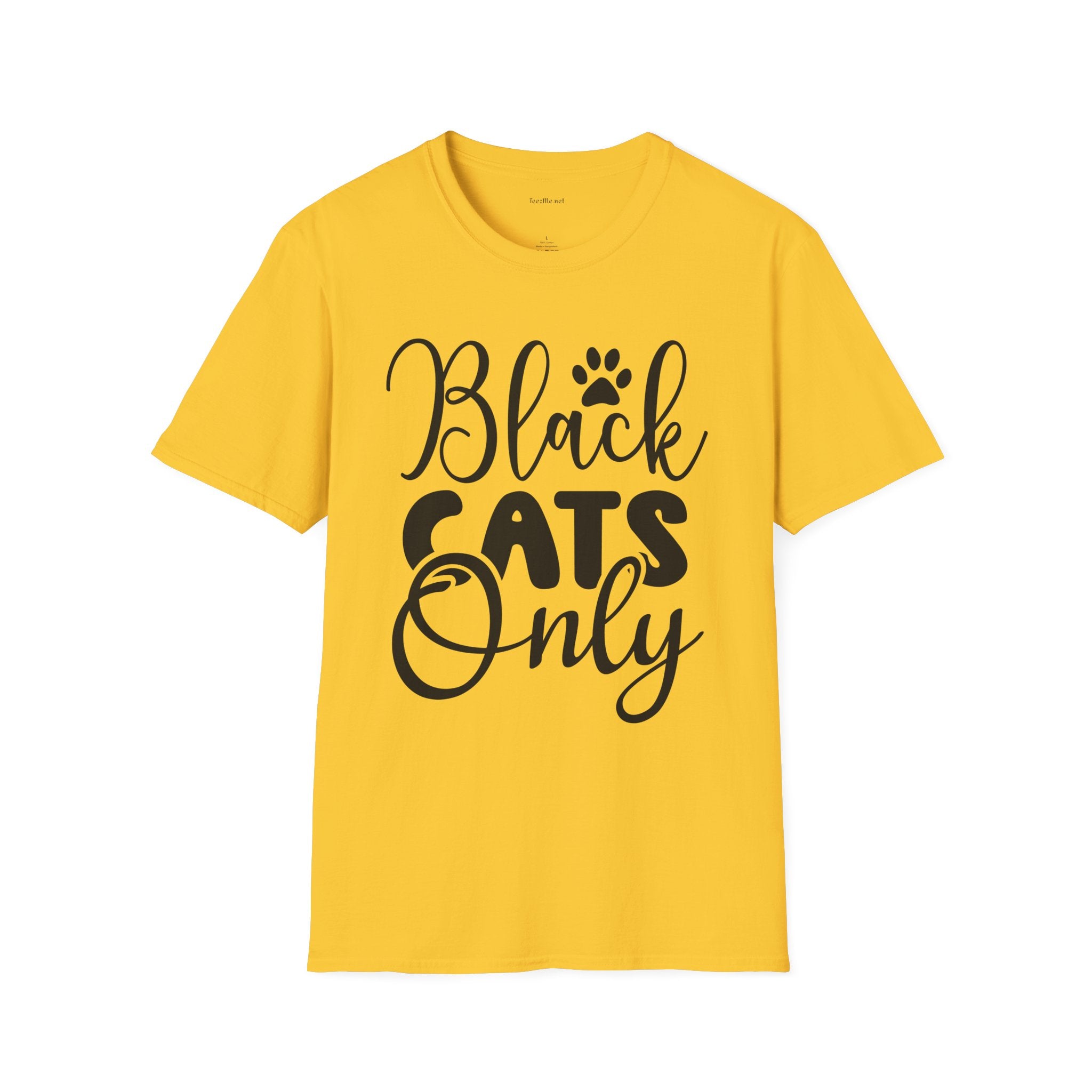 Black Cats Only - Unisex Softstyle T-Shirt 100% Cotton Graphic