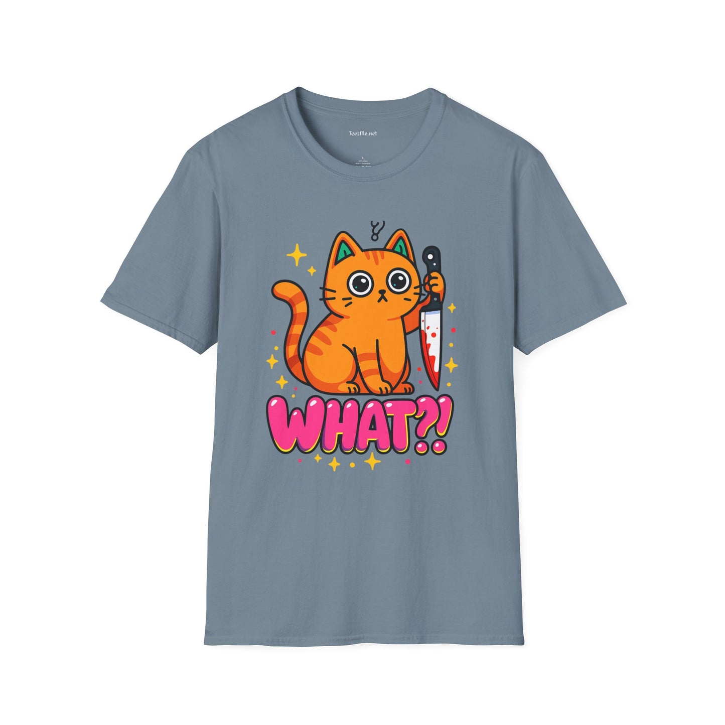 What? Murderous Cat Unisex Softstyle T-Shirt 100% Cotton