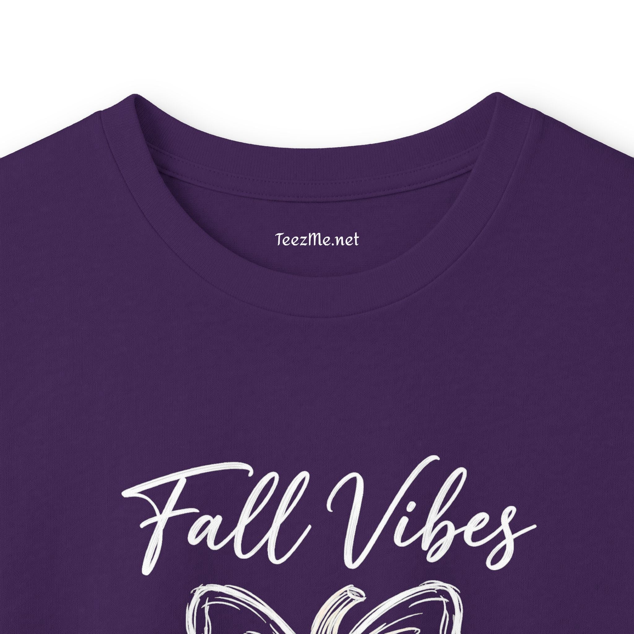 Fall Vibes Long Sleeve Tee — White Pumpkin Graphic
