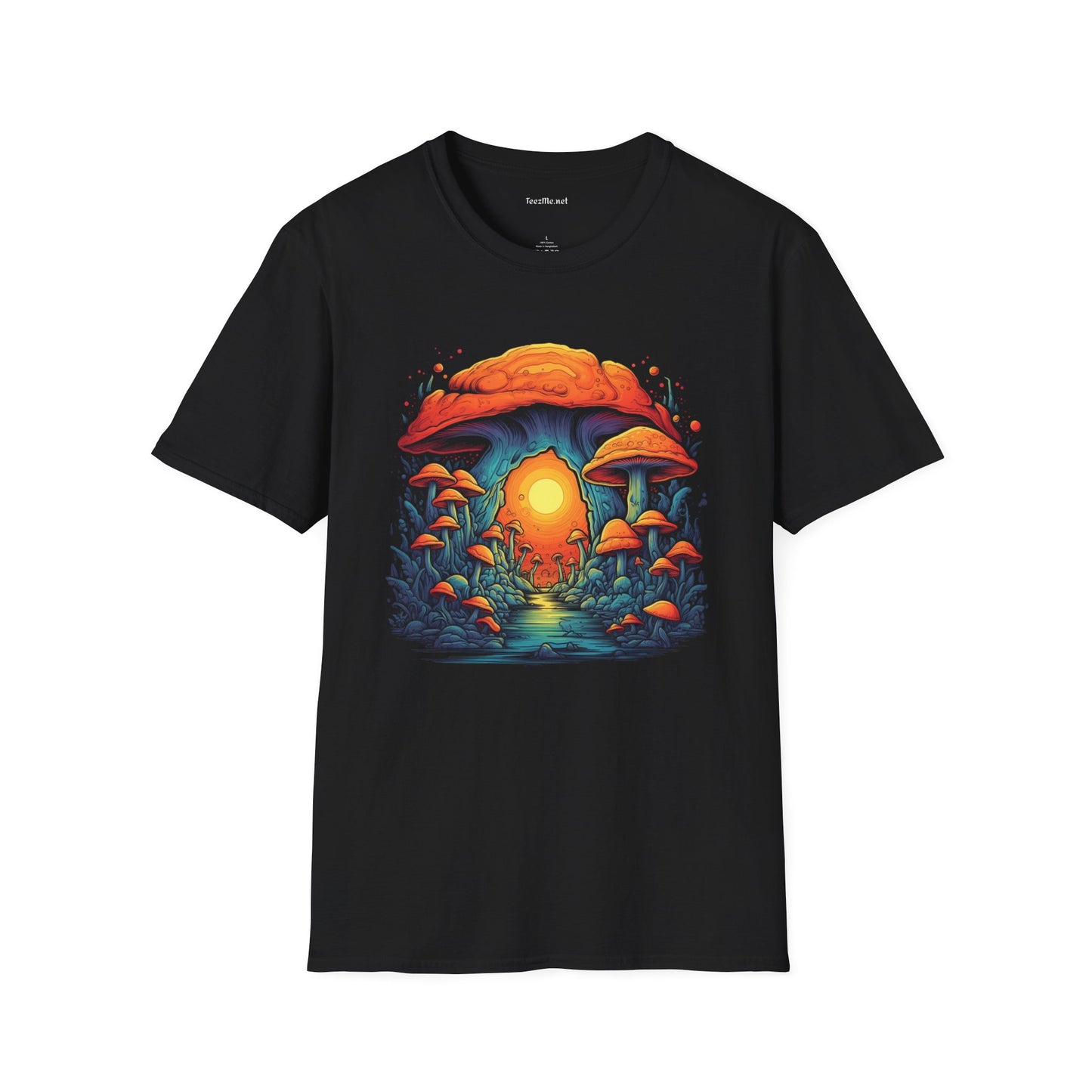 BOHO Psych Mushroom Unisex Softstyle T-Shirt 100% Cotton Graphic