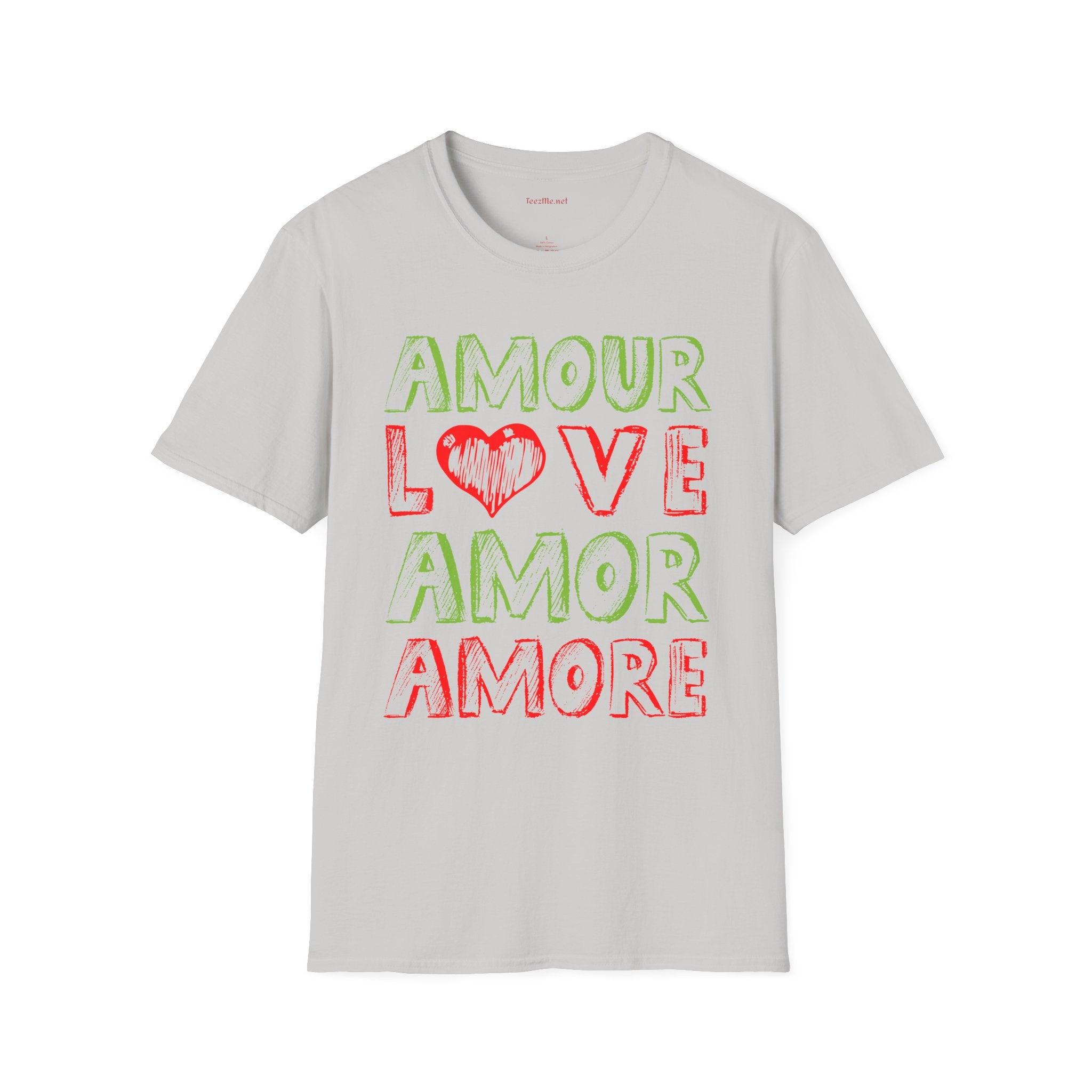 Amour Love Amor Amore Unisex Softstyle T-Shirt 100% Cotton Graphic